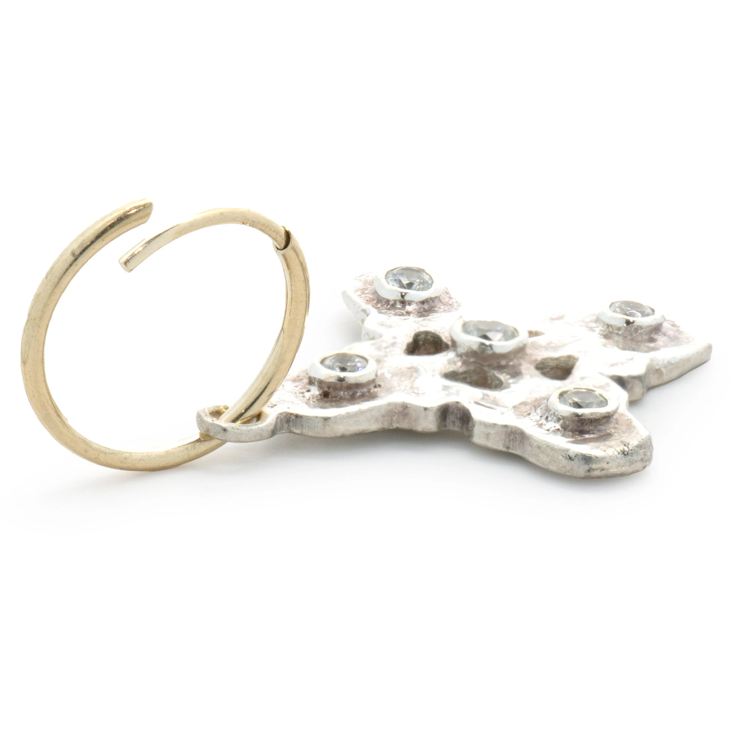 Lee Brevard Sterling Silver Five Stone Signature Cross Charm - Image 4