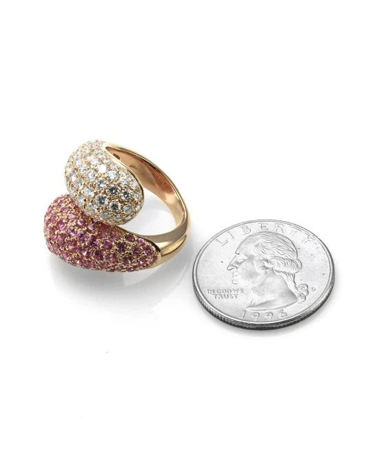 Leo Pizzo Pink Sapphire and Diamond Ring in Gold - Image 5