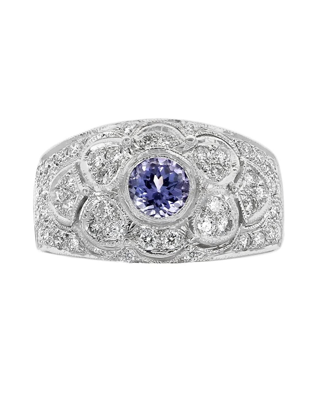LeVian Tanzanite and Diamond Scalloped Motif Ring - Image 2