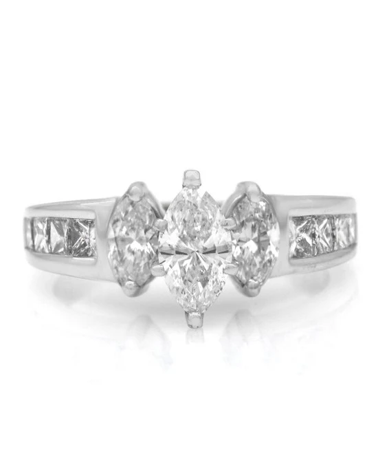 Marquise and Princess Diamond Engagement Ring - Image 2
