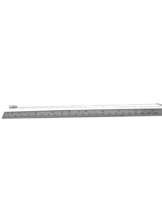 Marquise and Round Diamond Drop on Box Chain Necklace - Image 3