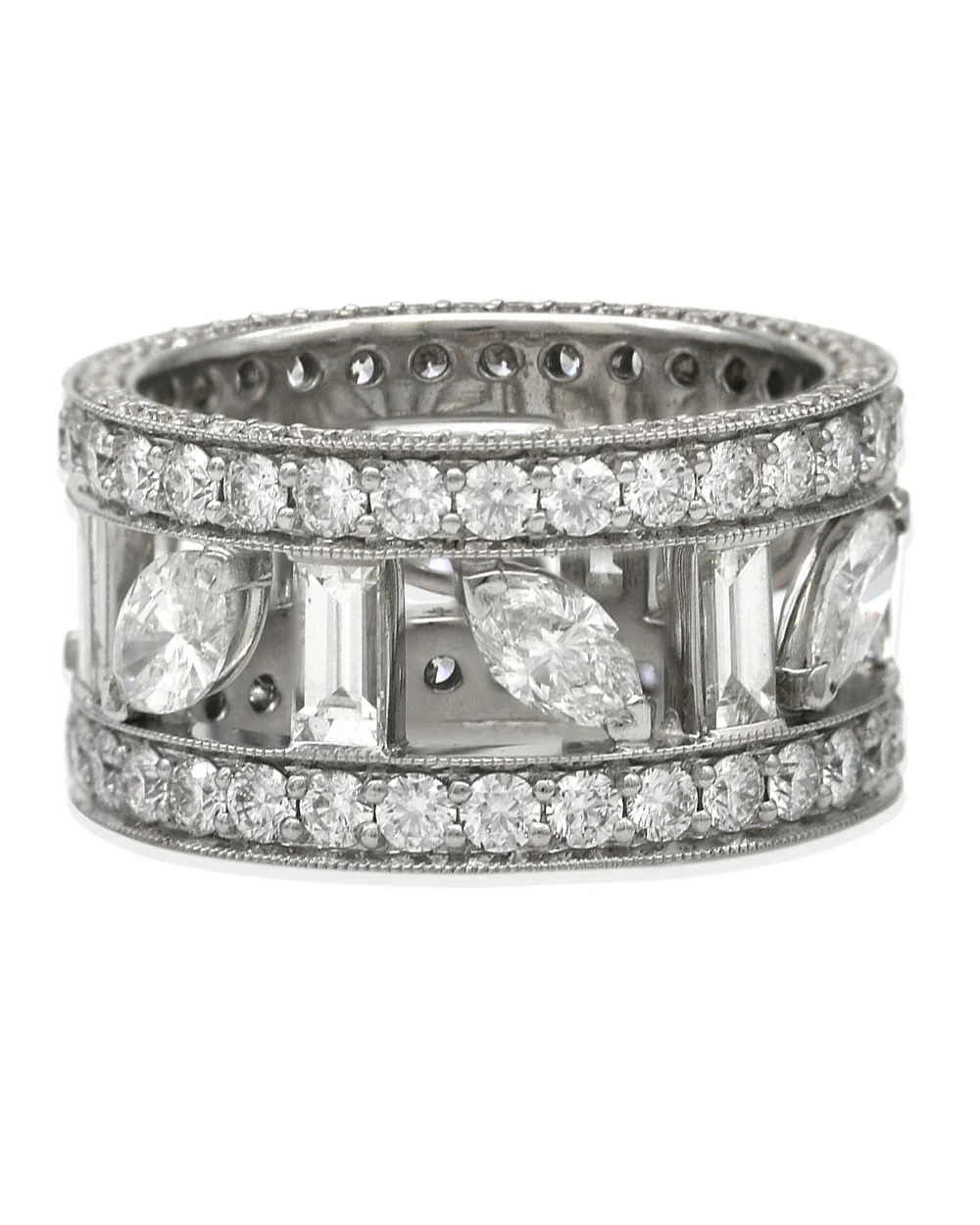 Multi Shaped Diamond Eternity Band in 18KW - Image 2