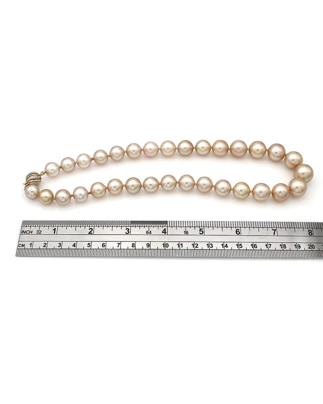 Natural Golden South Sea Pearl Necklace - Image 3