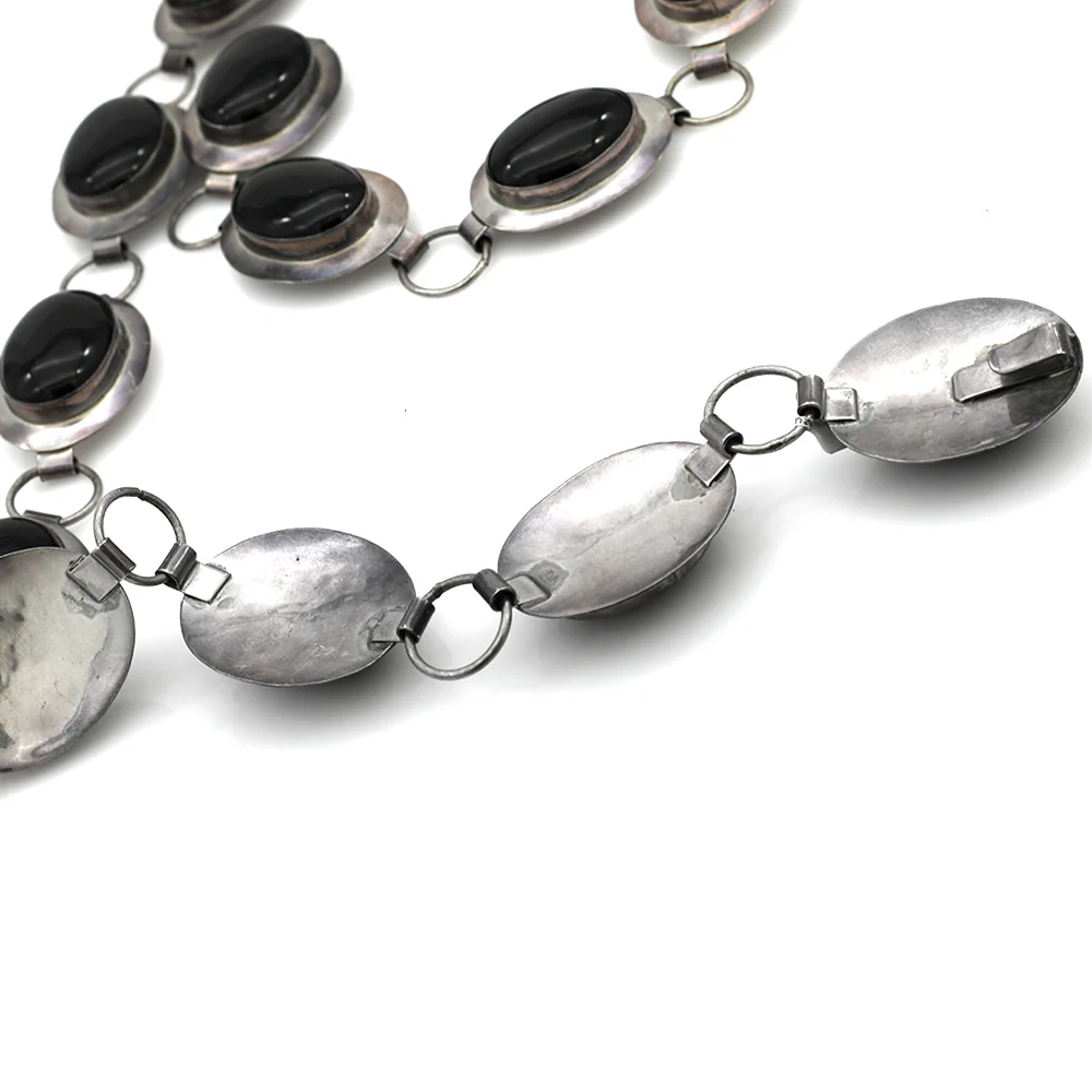 Navajo Sterling Silver & Black Onyx Concho Belt - Image 2