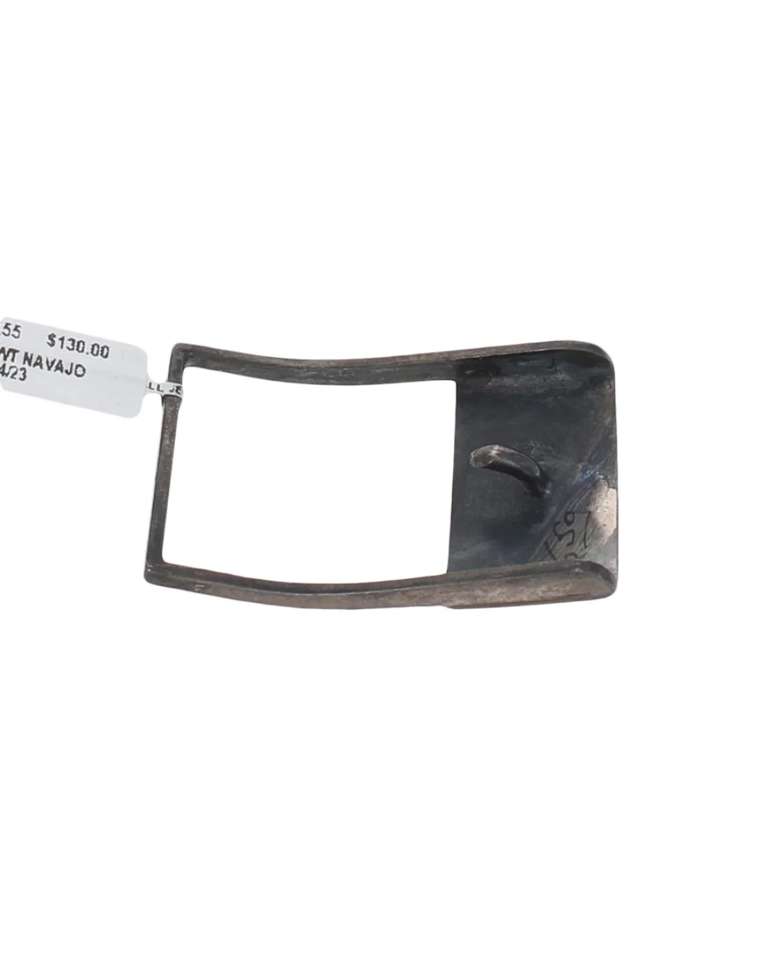 Navajo Sterling Silver Overlay Buckle - Image 2