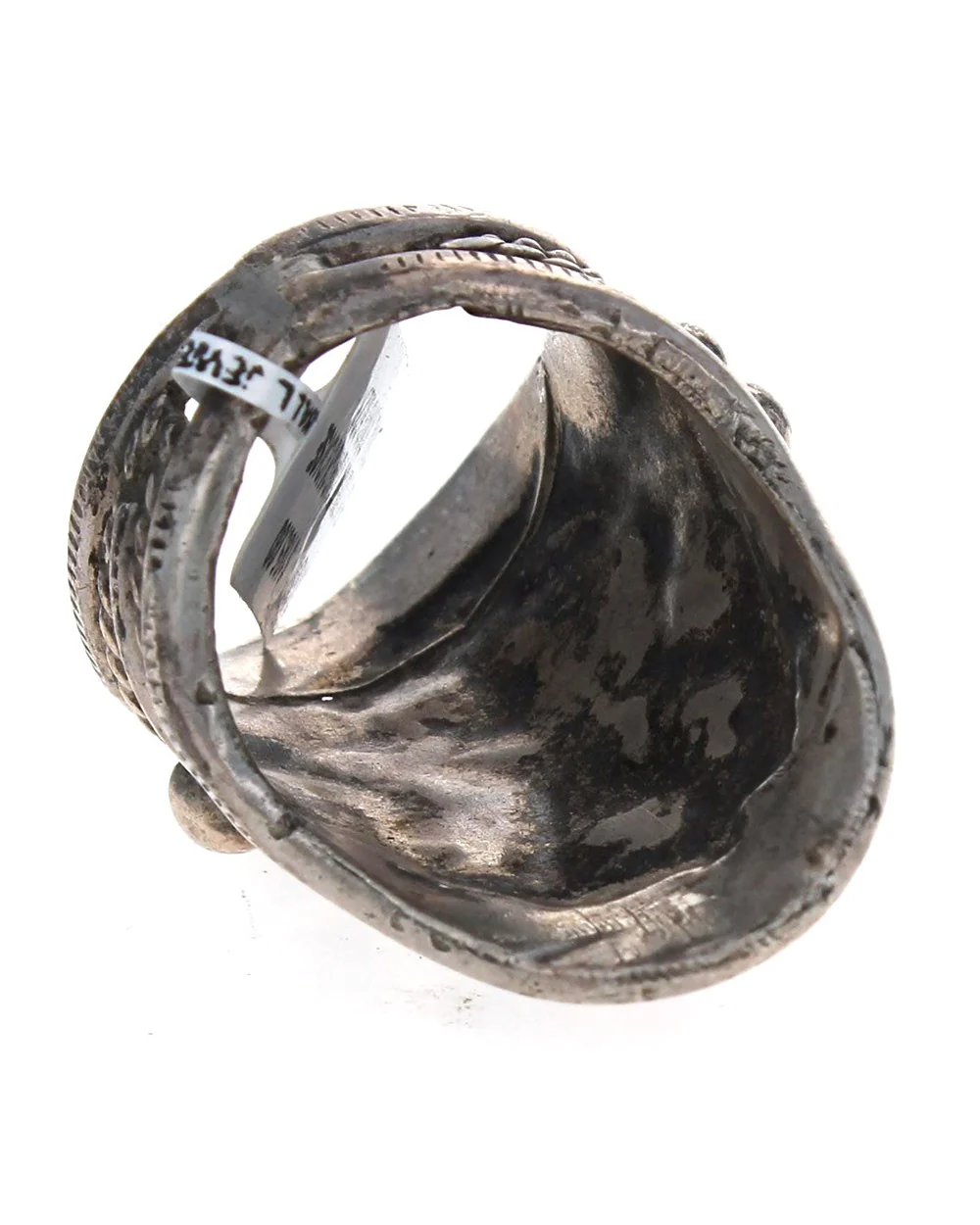 Navajo Sterling Silver Turquoise & Coral Ring - Image 2