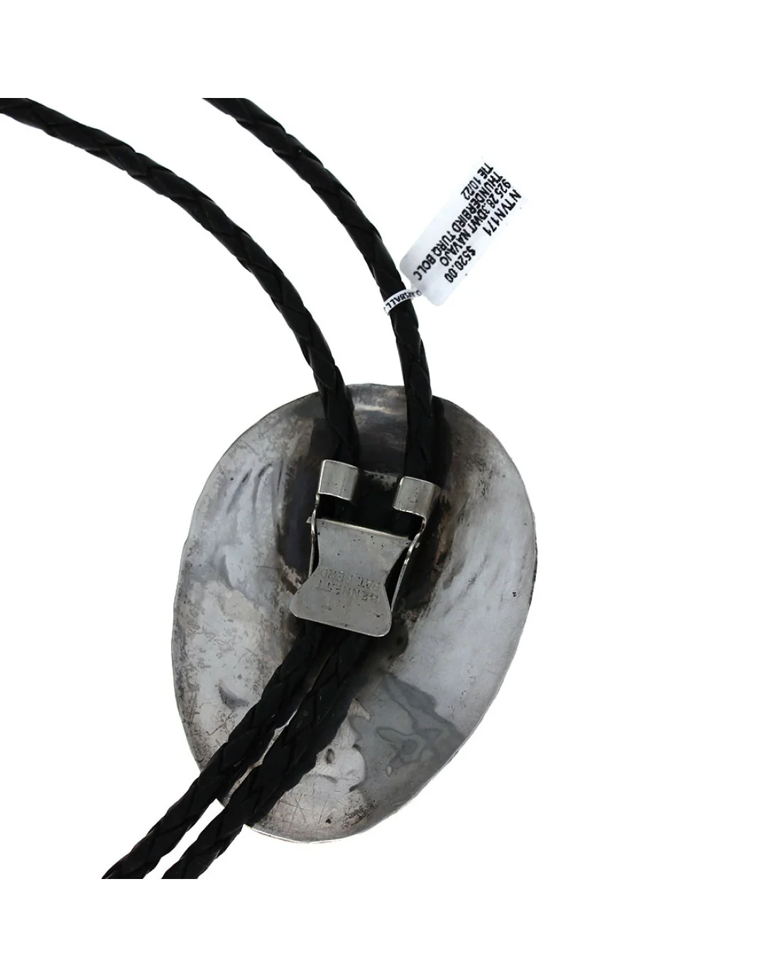Navajo Sterling Silver & Turquoise Thunderbird Bolo Tie - Image 2