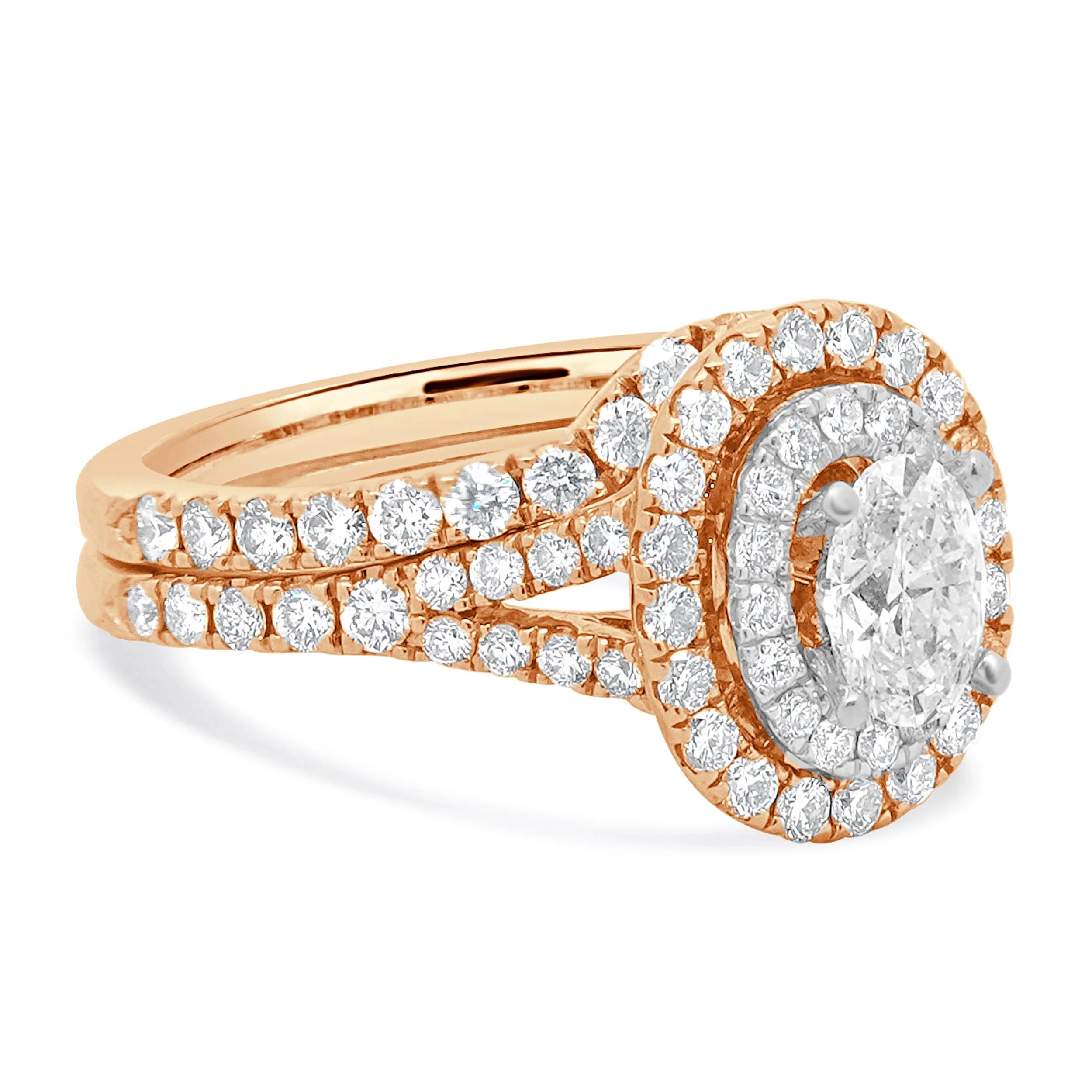 Neil Lane 14 Karat Rose Gold Oval Cut Diamond Engagement Ring - Image 3