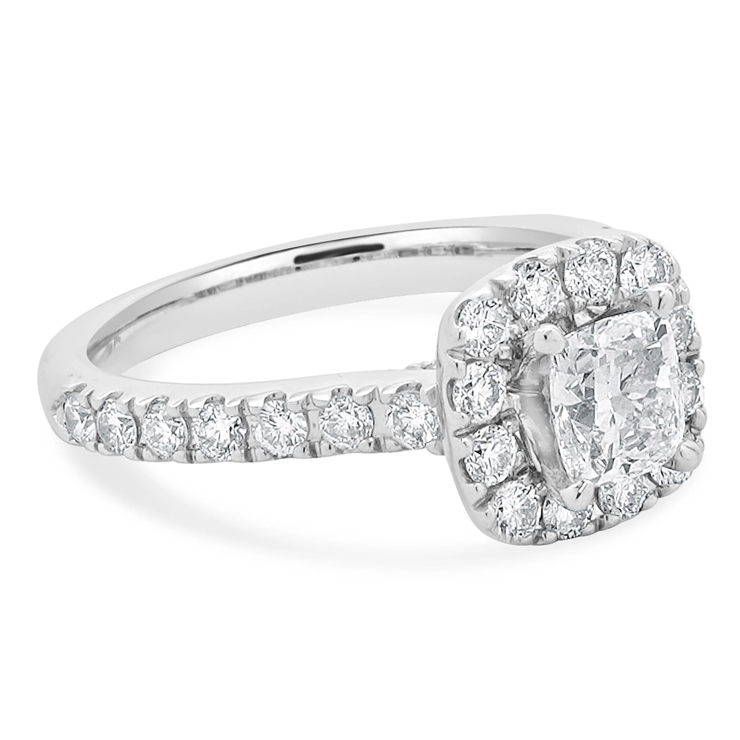 Neil Lane 14 Karat White Gold Cushion Cut Diamond Engagement Ring - Image 3