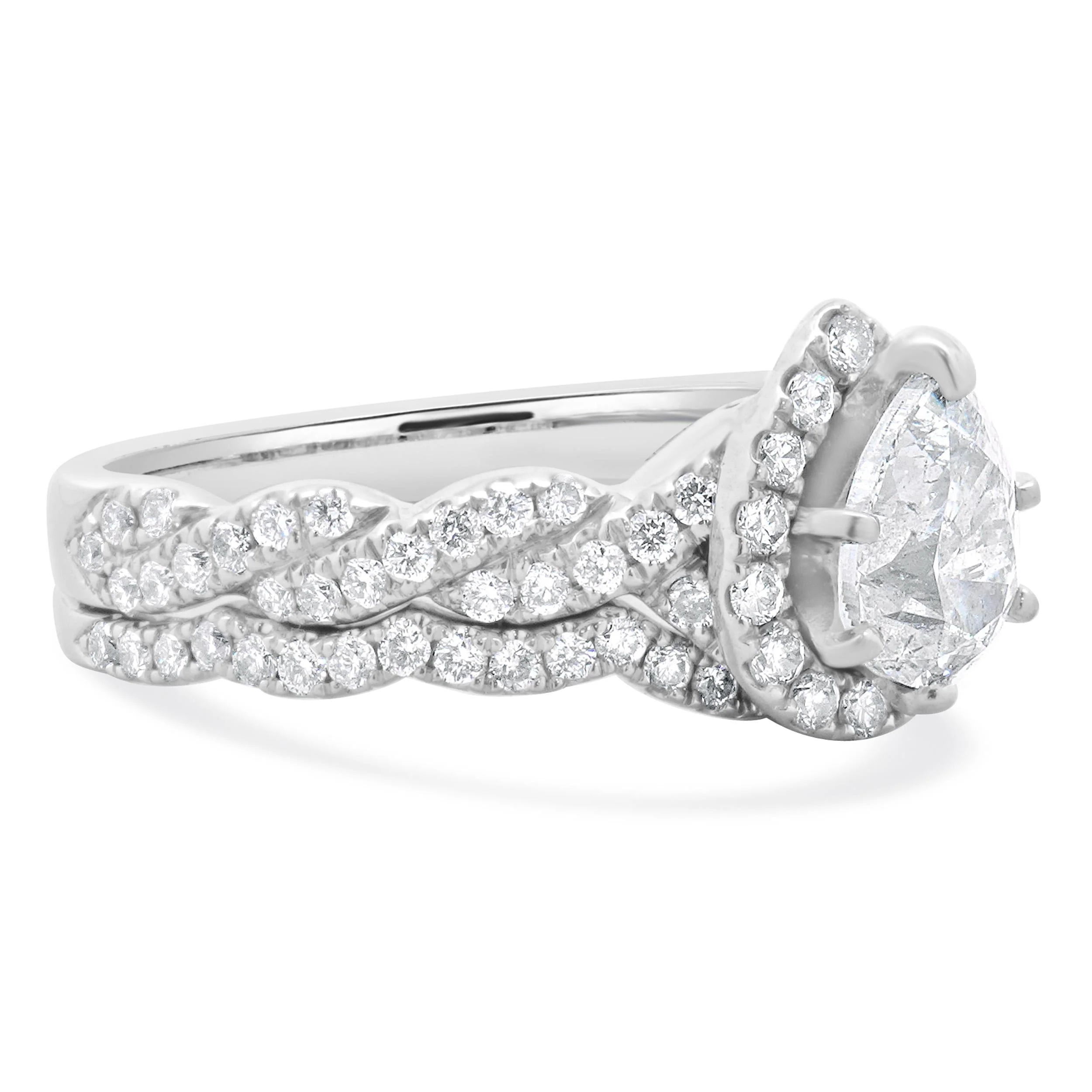 Neil Lane 14 Karat White Gold Pear Cut Diamond Engagement Ring - Image 4