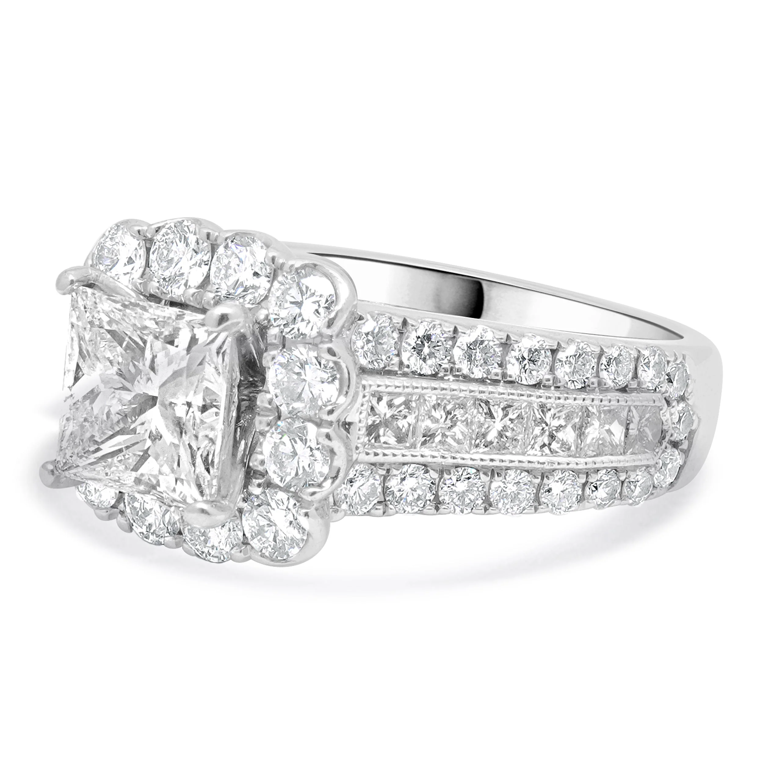 Neil Lane 14 Karat White Gold Princess Cut Diamond Engagement Ring - Image 2