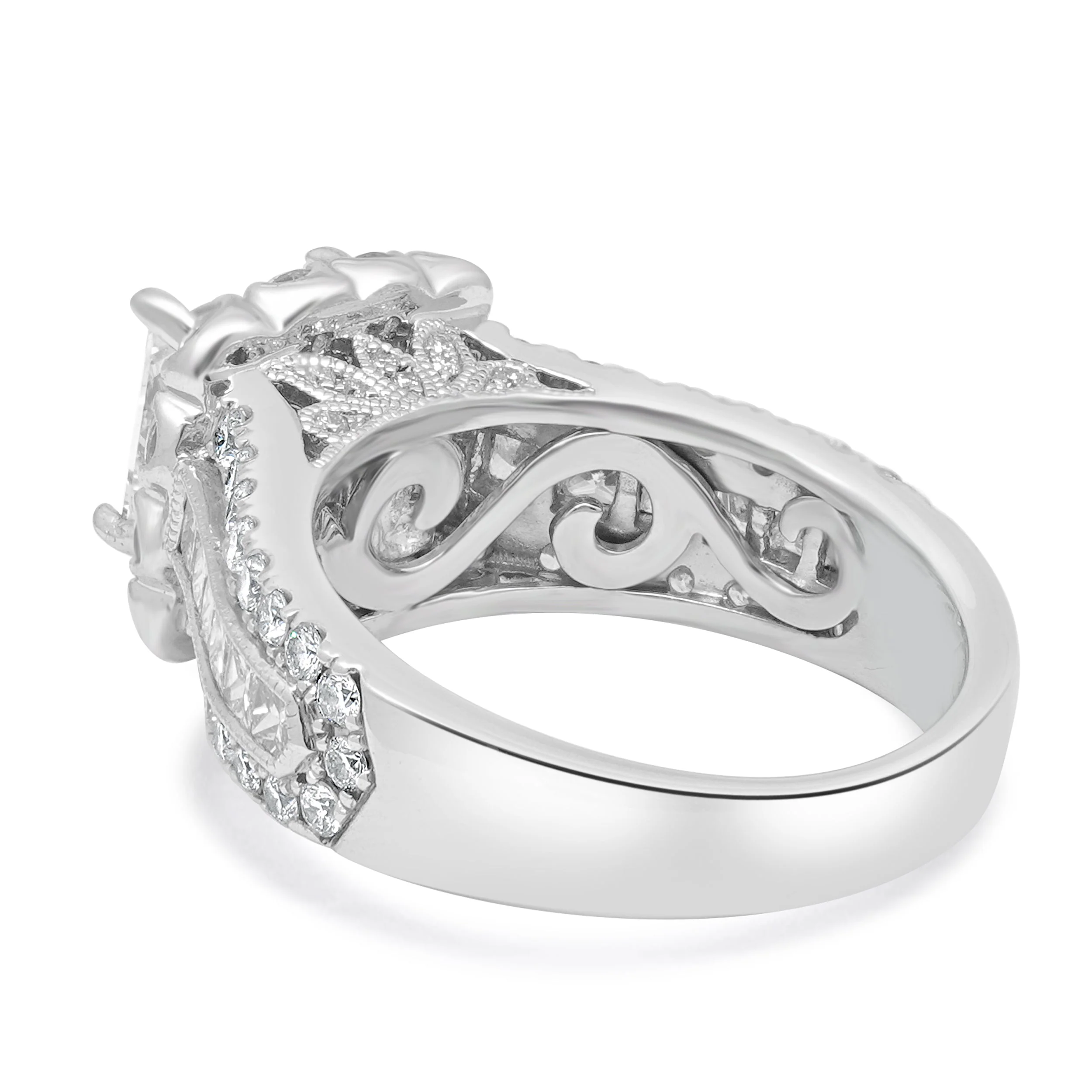 Neil Lane 14 Karat White Gold Princess Cut Diamond Engagement Ring - Image 3