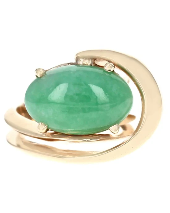 Oval Jadeite Swirl Ring - Image 2