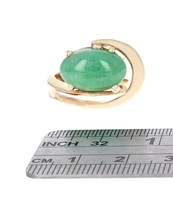 Oval Jadeite Swirl Ring - Image 3