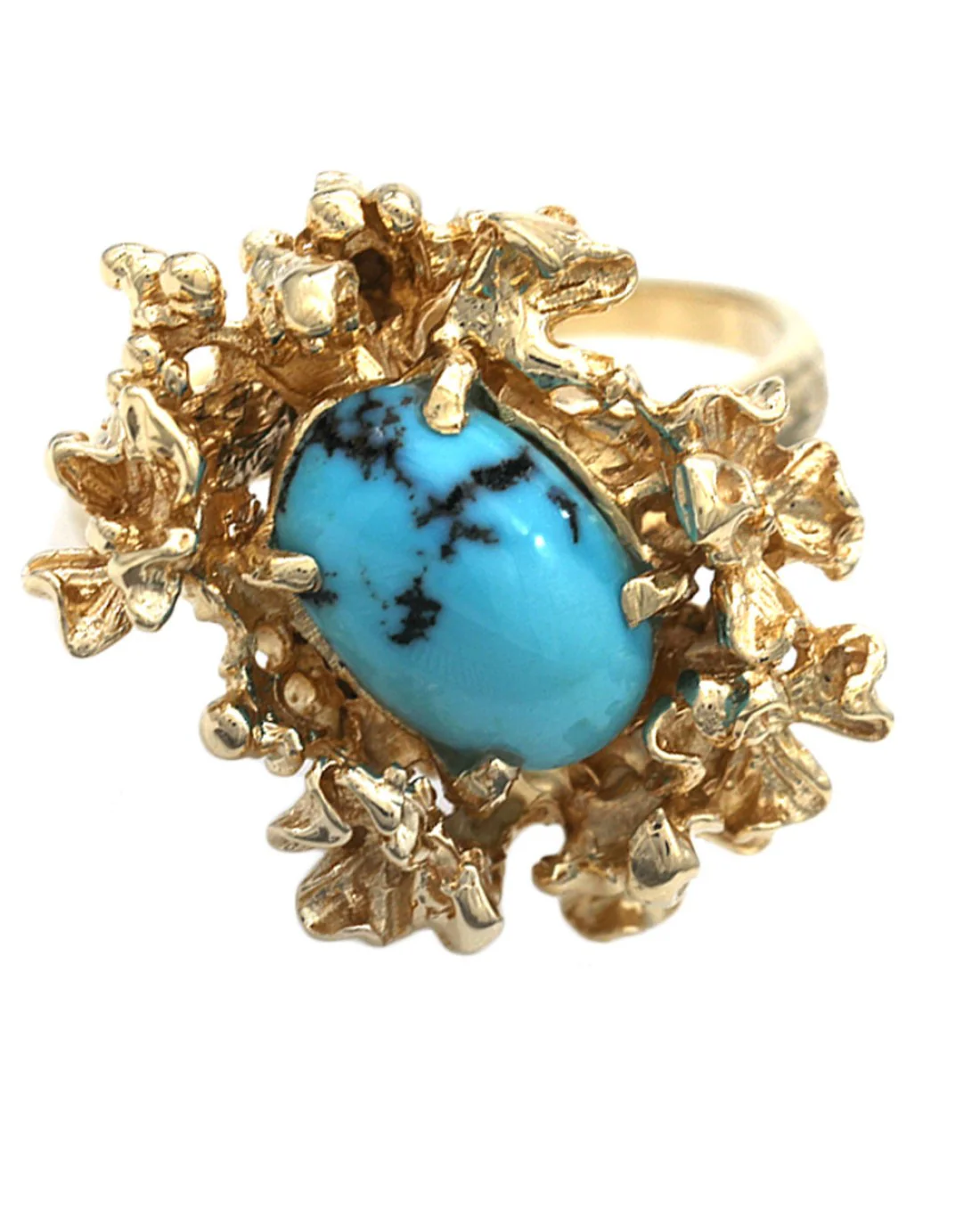 Oval Turquoise Free Form Ring - Image 2