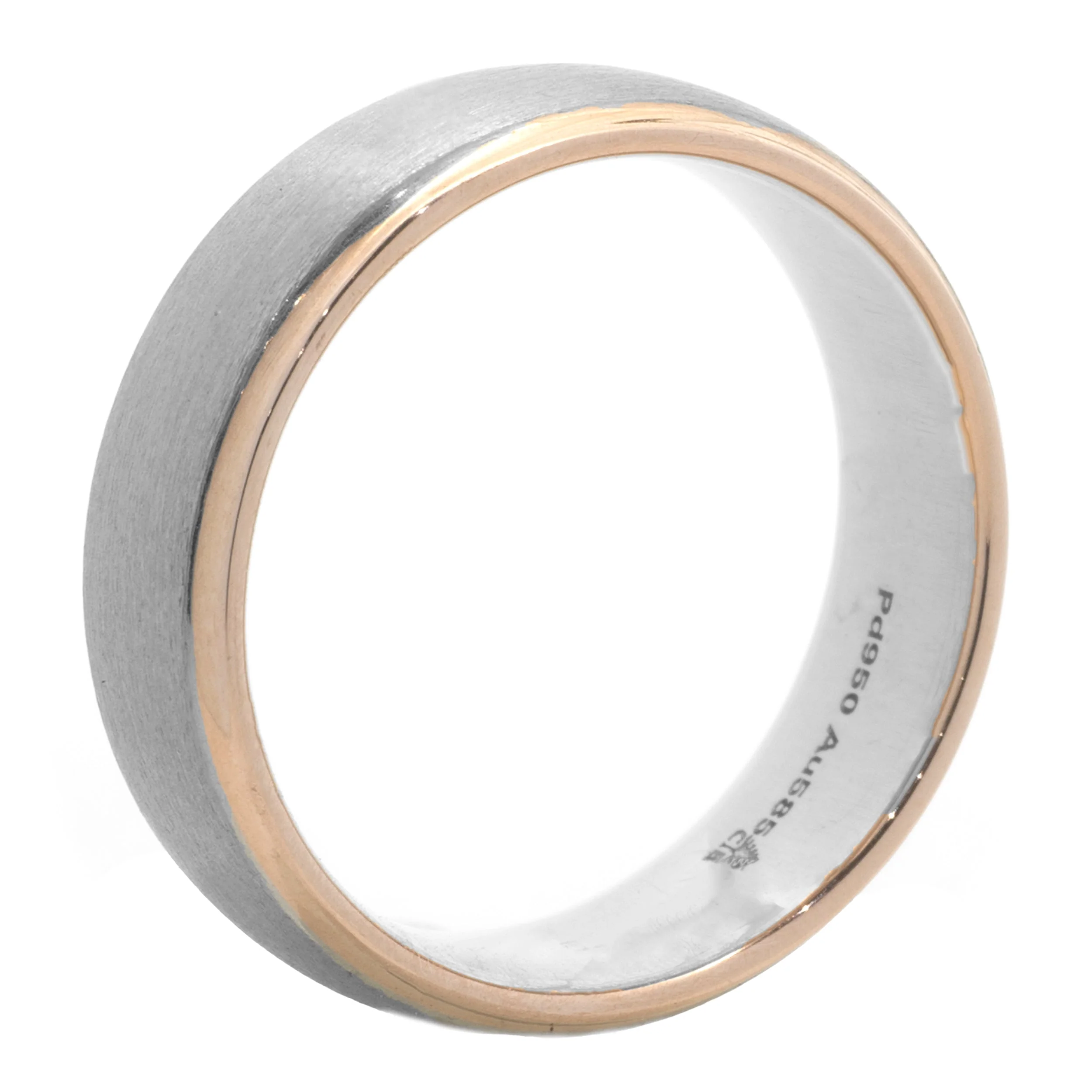 Palladium and 18 Karat White and Rose Gold 6MM Band - Image 2