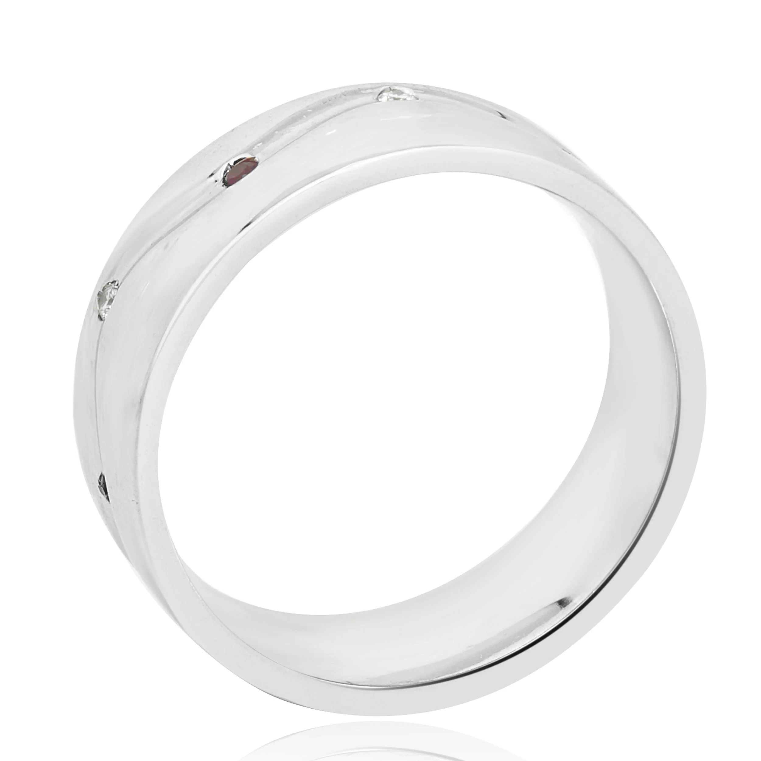 Palladium Ruby and Diamond Wedding Band - Image 3