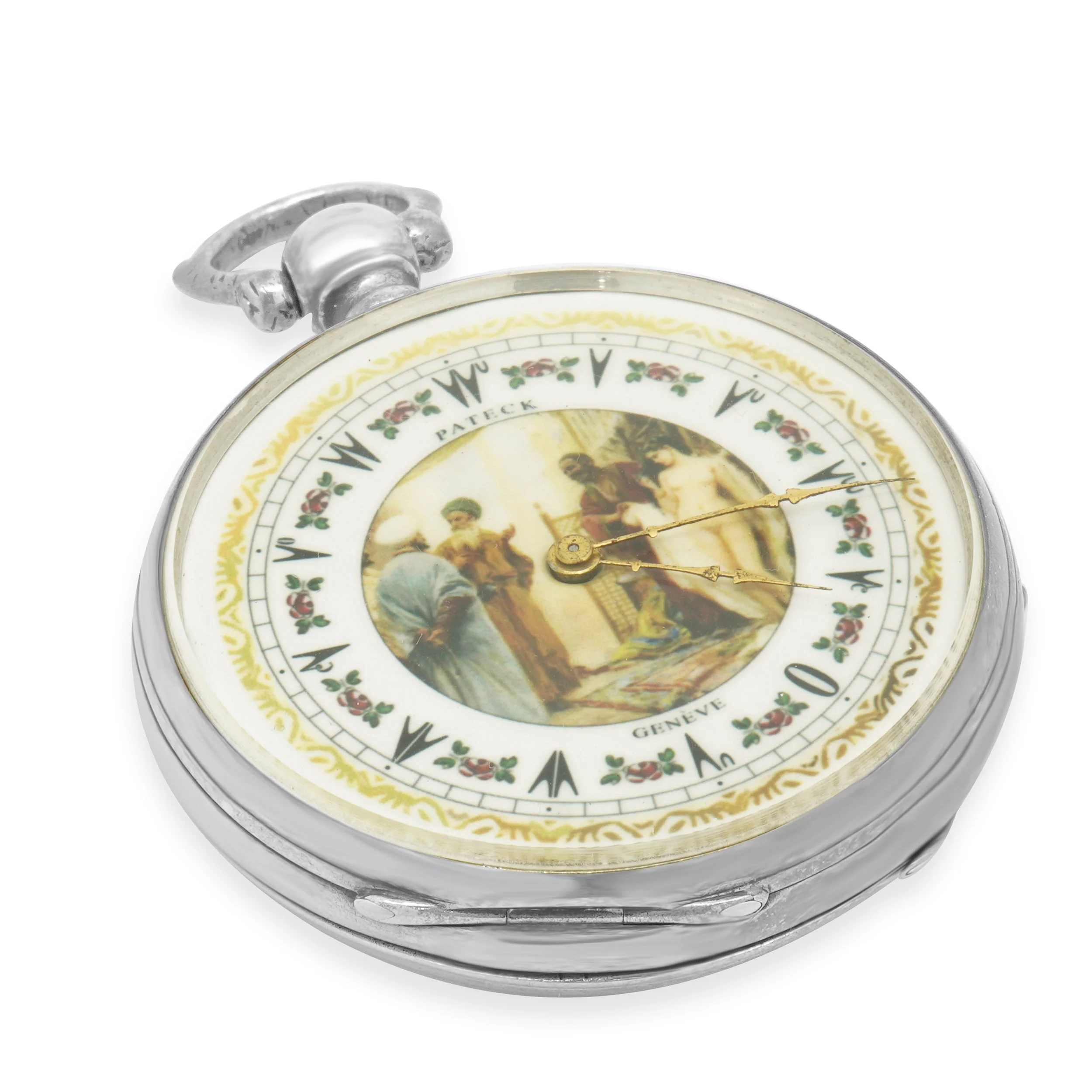 Pateck Geneve Silver Enamel Pocket Watch 45mm - Image 2