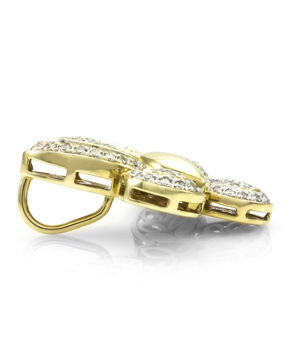 Pave Diamond Butterfly Pendant in 14K Yellow Gold - Image 4