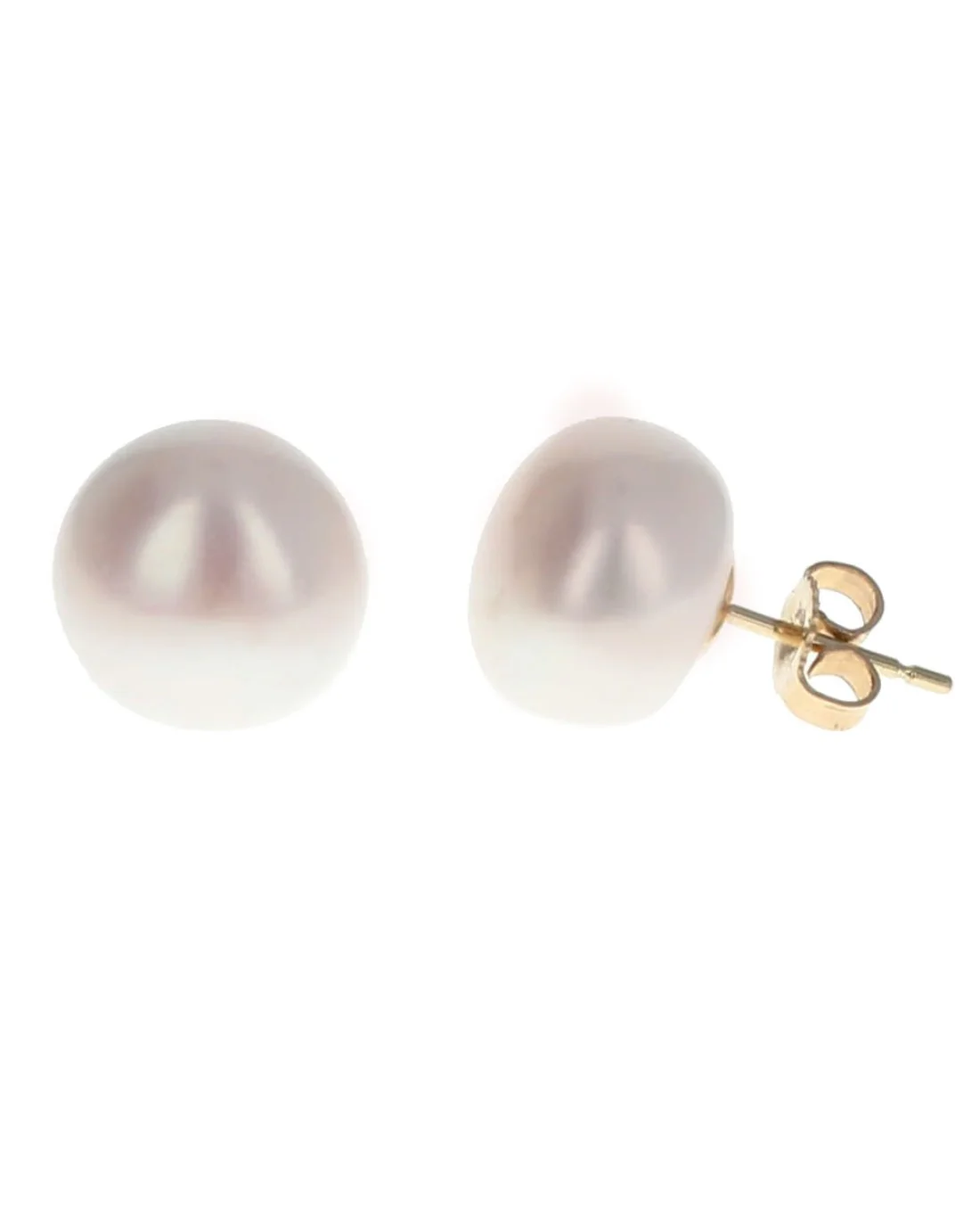 Pearl Button Stud Earrings - Image 2