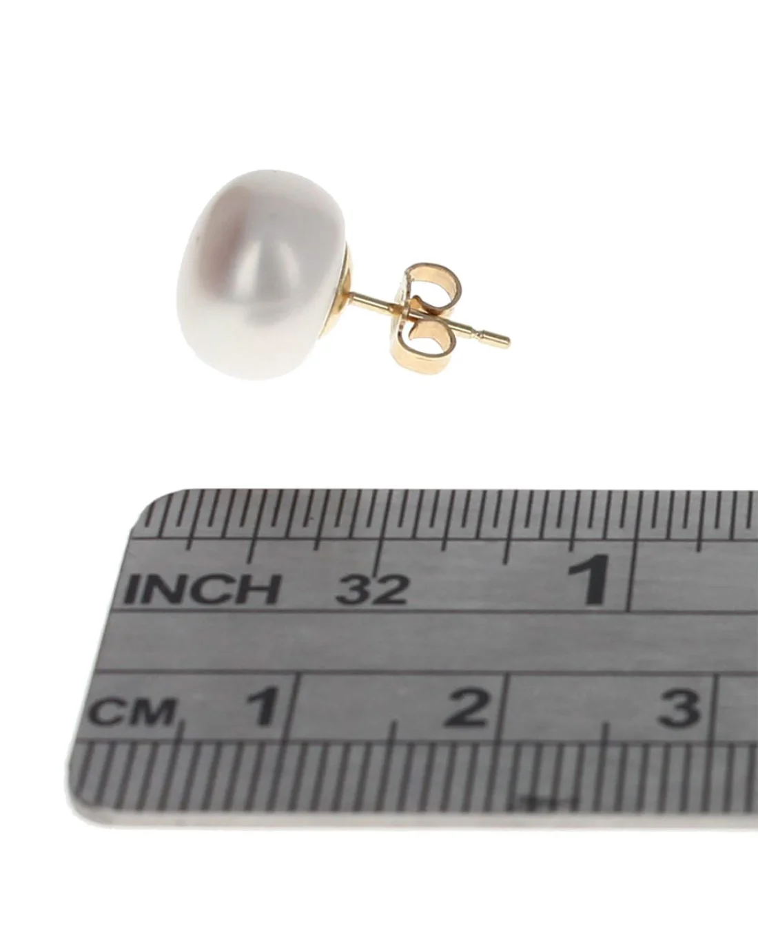 Pearl Button Stud Earrings - Image 3