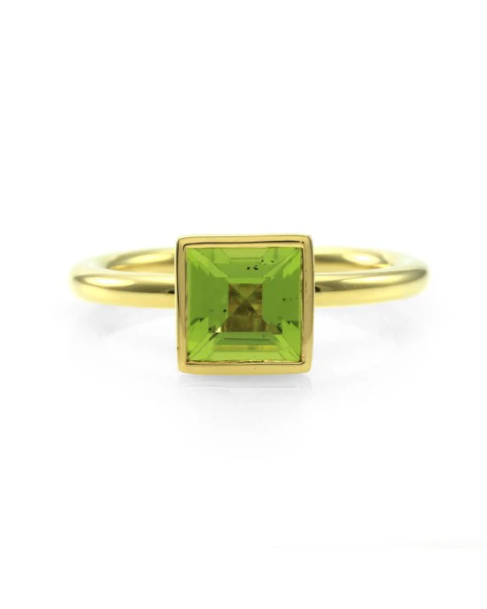 Peridot Solitaire Stackable Ring in Gold - Image 2
