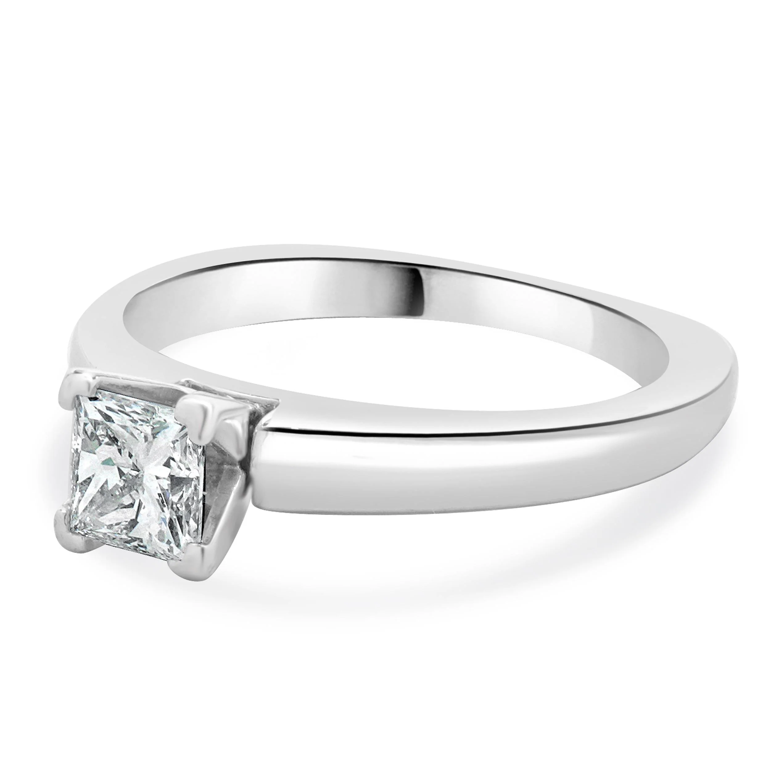 Platinum & 18 Karat White Gold Princess Cut Diamond Engagement Ring - Image 2