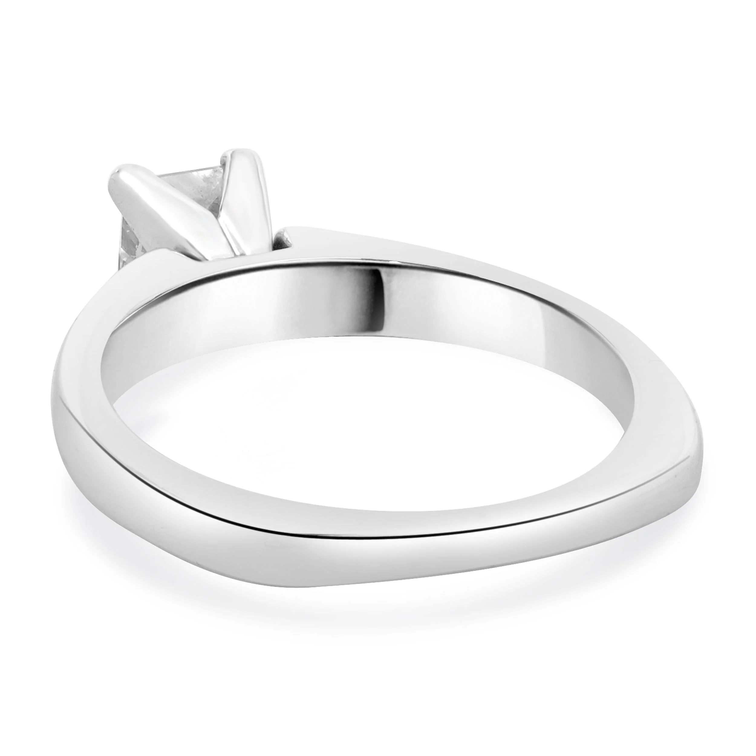 Platinum & 18 Karat White Gold Princess Cut Diamond Engagement Ring - Image 3