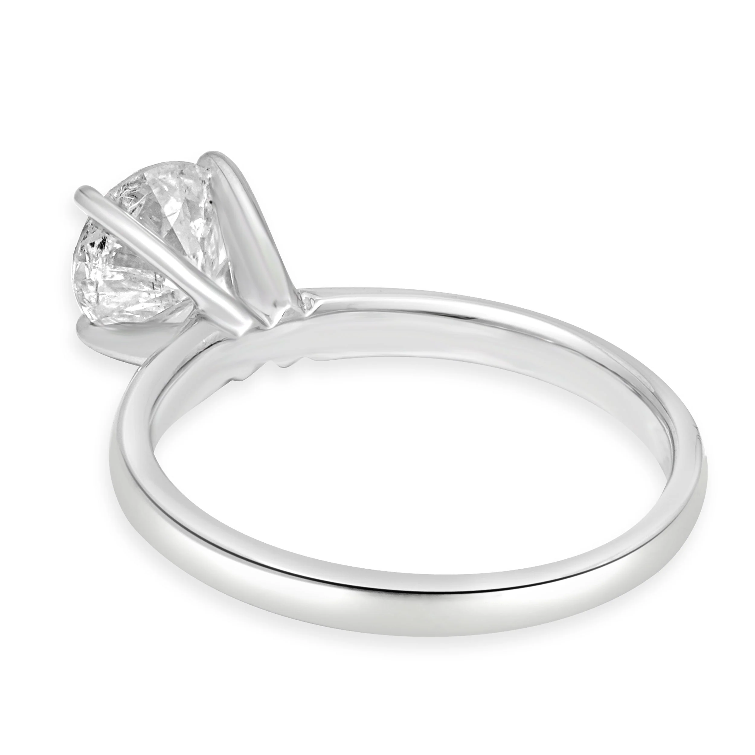 Platinum 4-Prong Set GIA Certified Round Brilliant Cut Diamond Solitaire Engagement Ring - Image 4