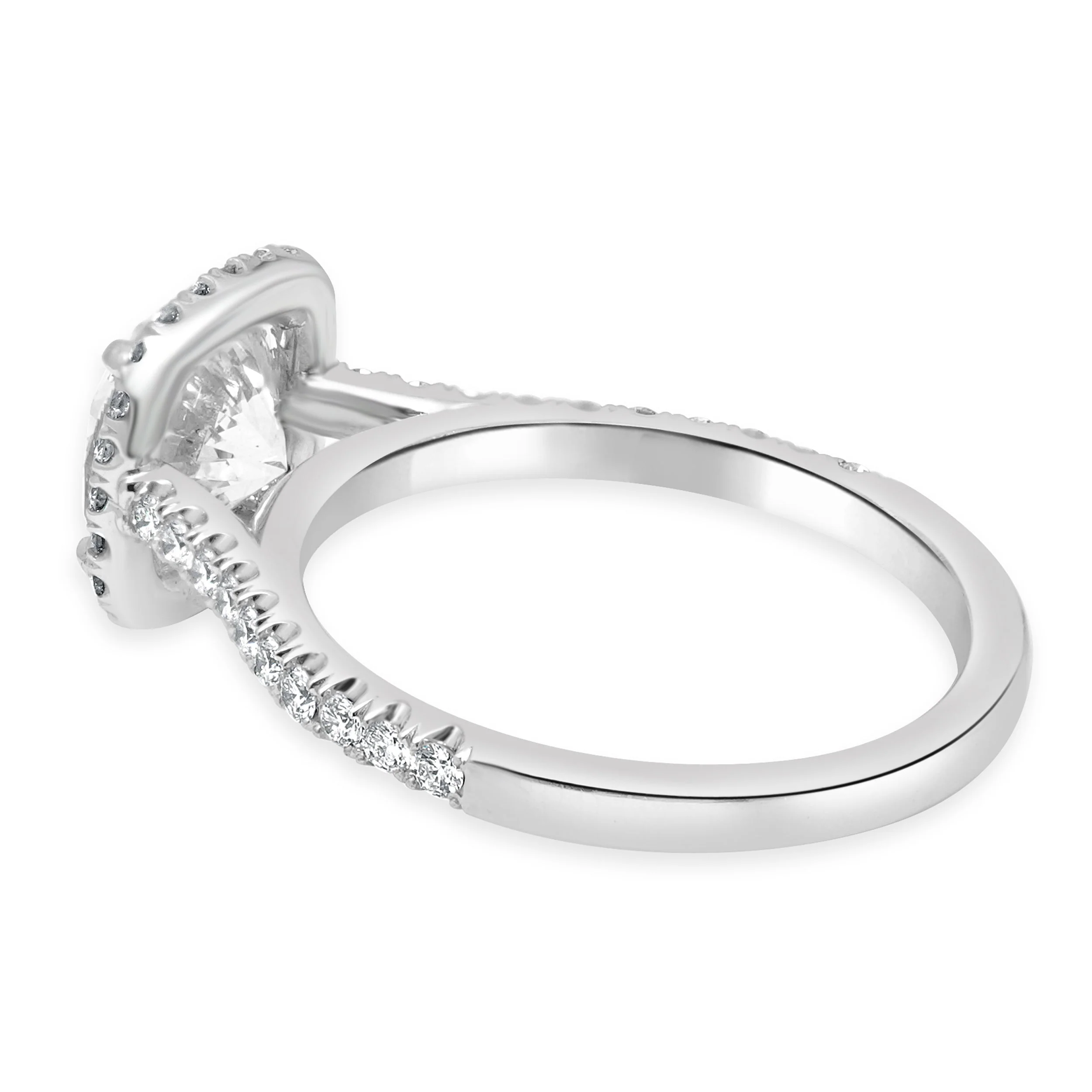 Platinum AGS Certified Round Brilliant Cut Diamond Halo Engagement Ring - Image 4