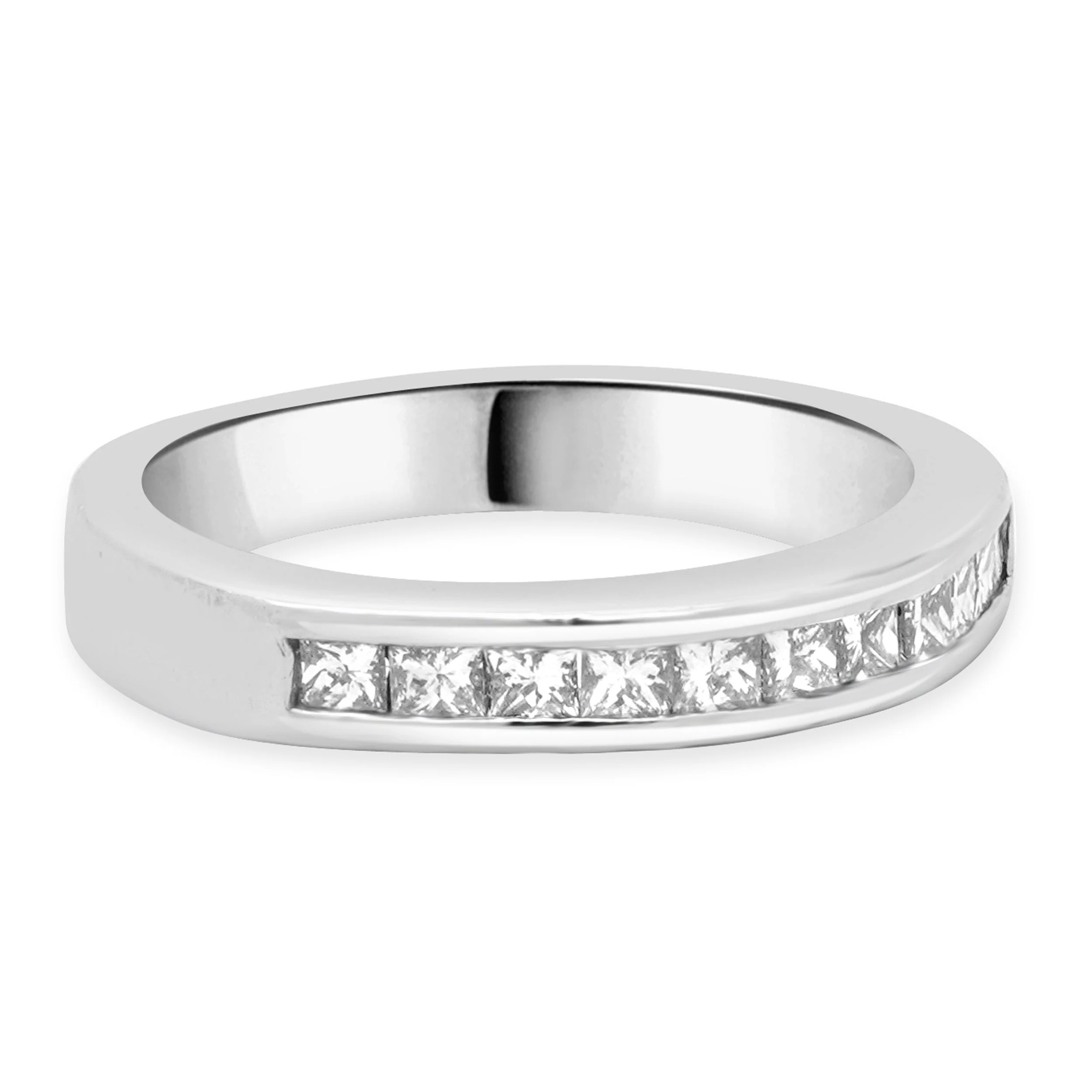 Platinum Channel Set Princess Cut Diamond Band - Image 4