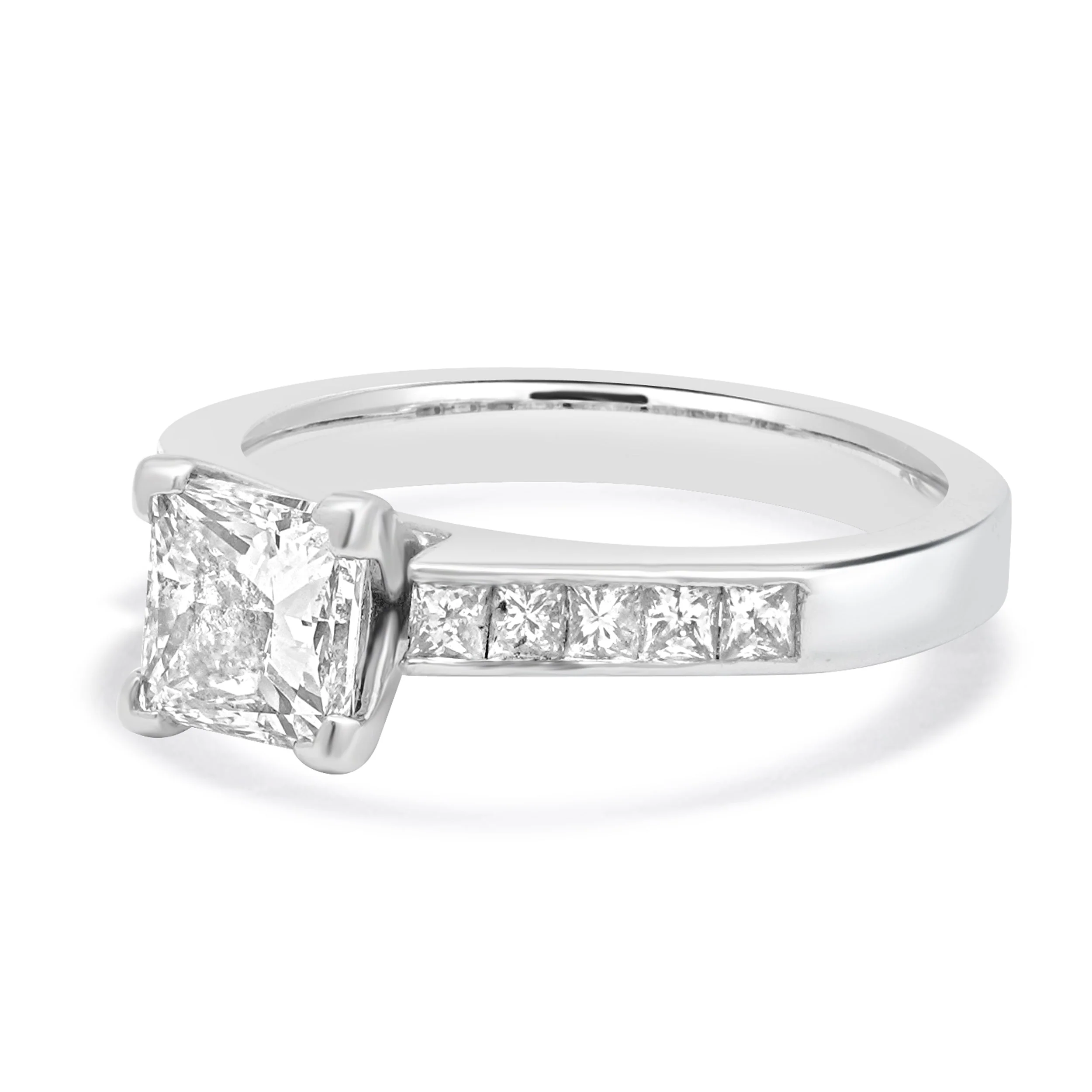 Platinum Princess Cut Diamond Engagement Ring - Image 2
