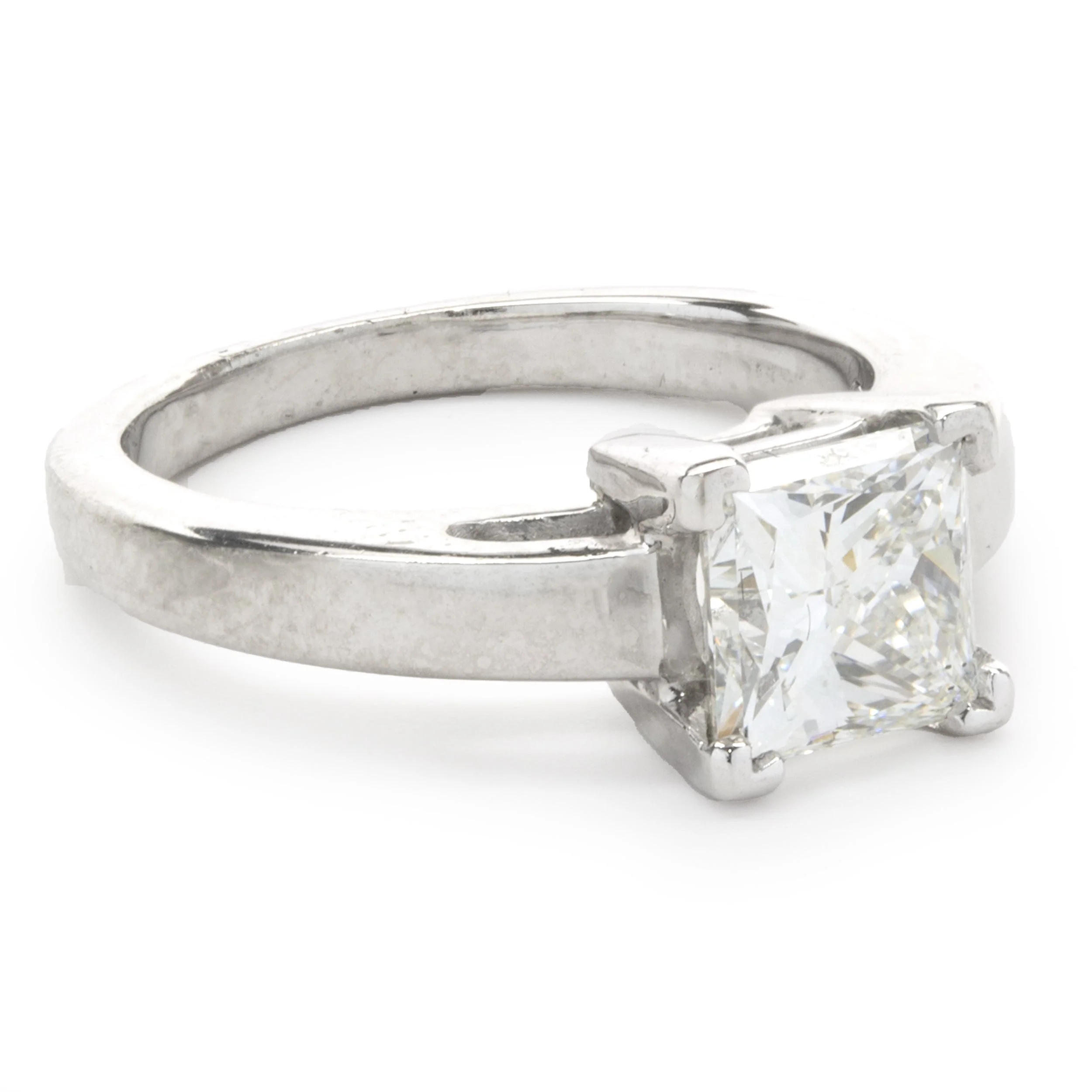 Platinum Princess Cut Solitaire Engagement Ring - Image 2