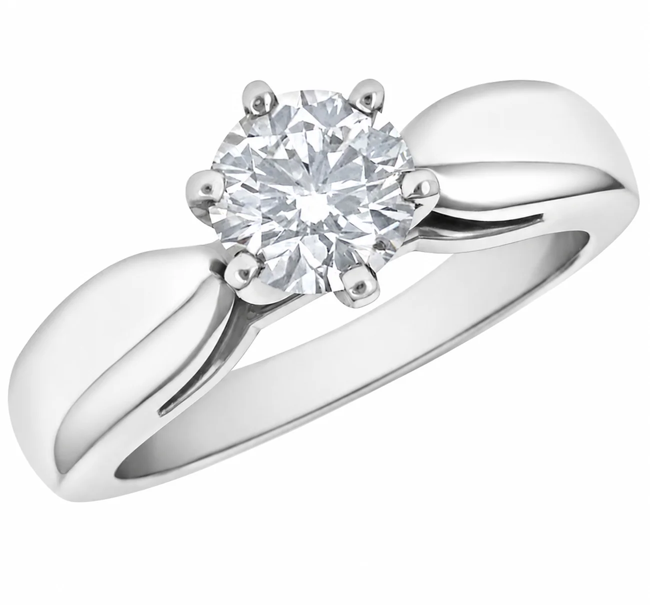 Platinum Round Brilliant Cut Diamond Engagement Ring