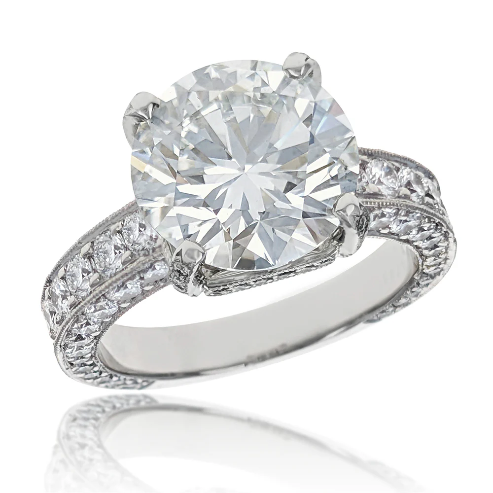 Platinum Round Brilliant Cut Diamond Engagement Ring