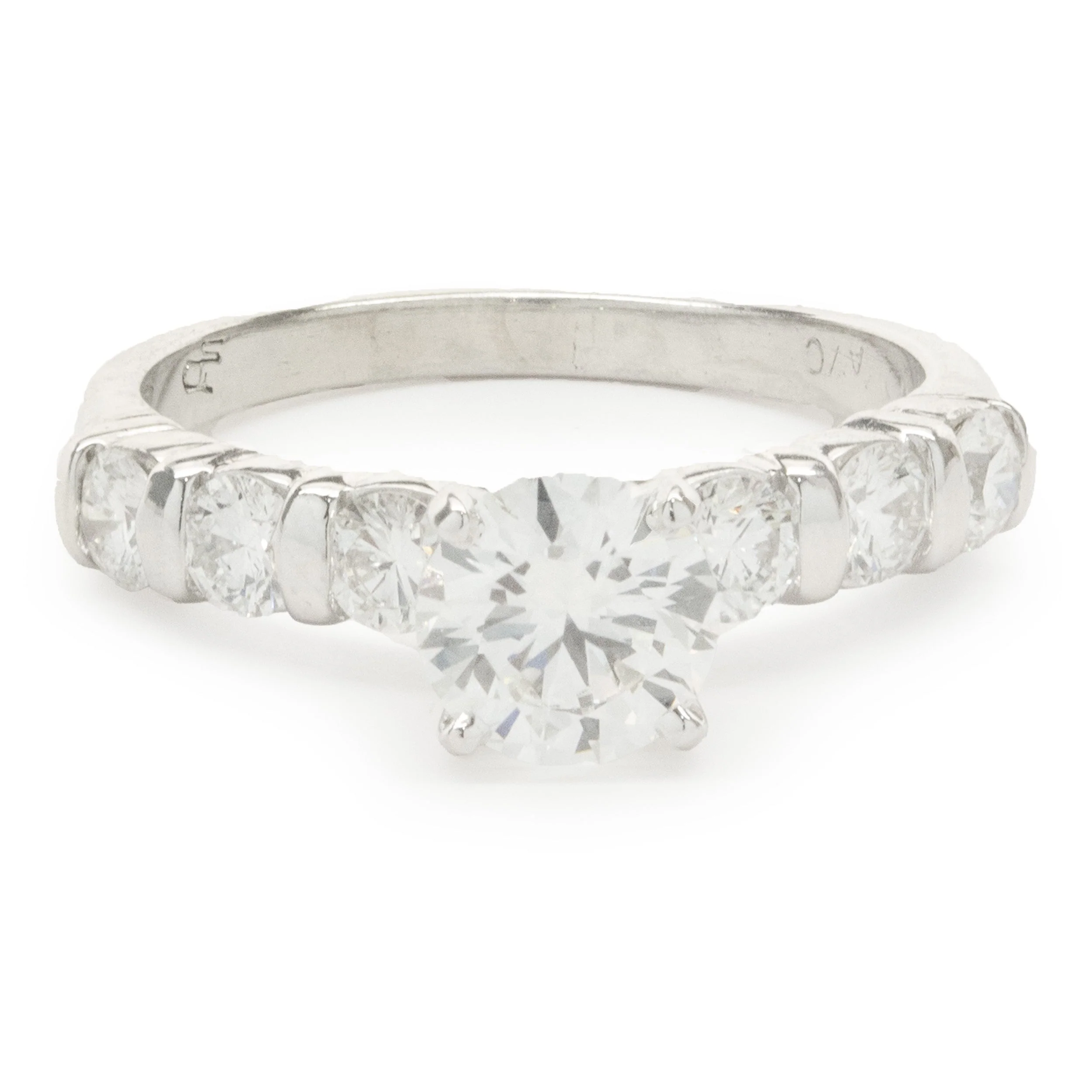 Platinum Round Brilliant Cut Diamond Engagement Ring