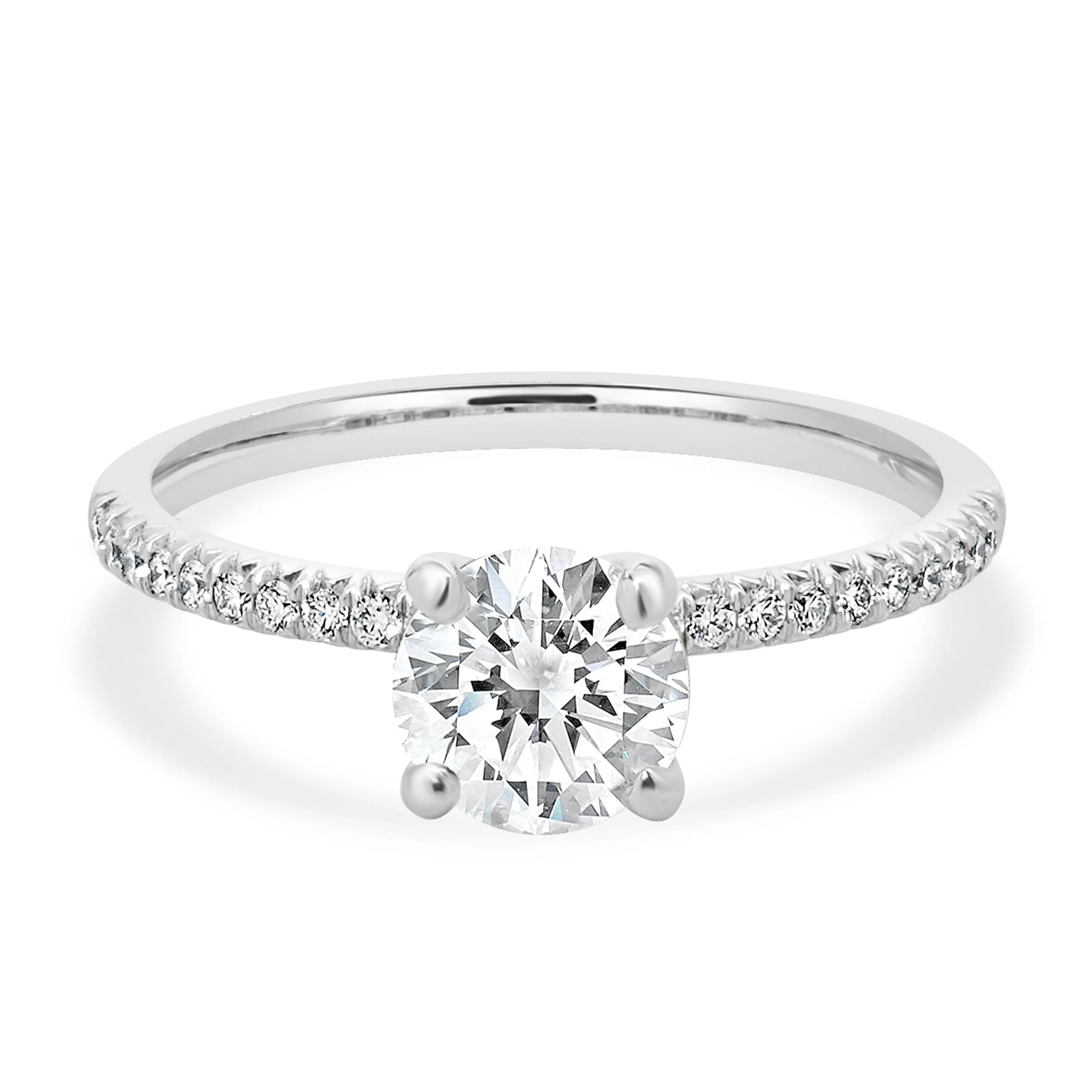Platinum Round Brilliant Cut Diamond Engagement Ring