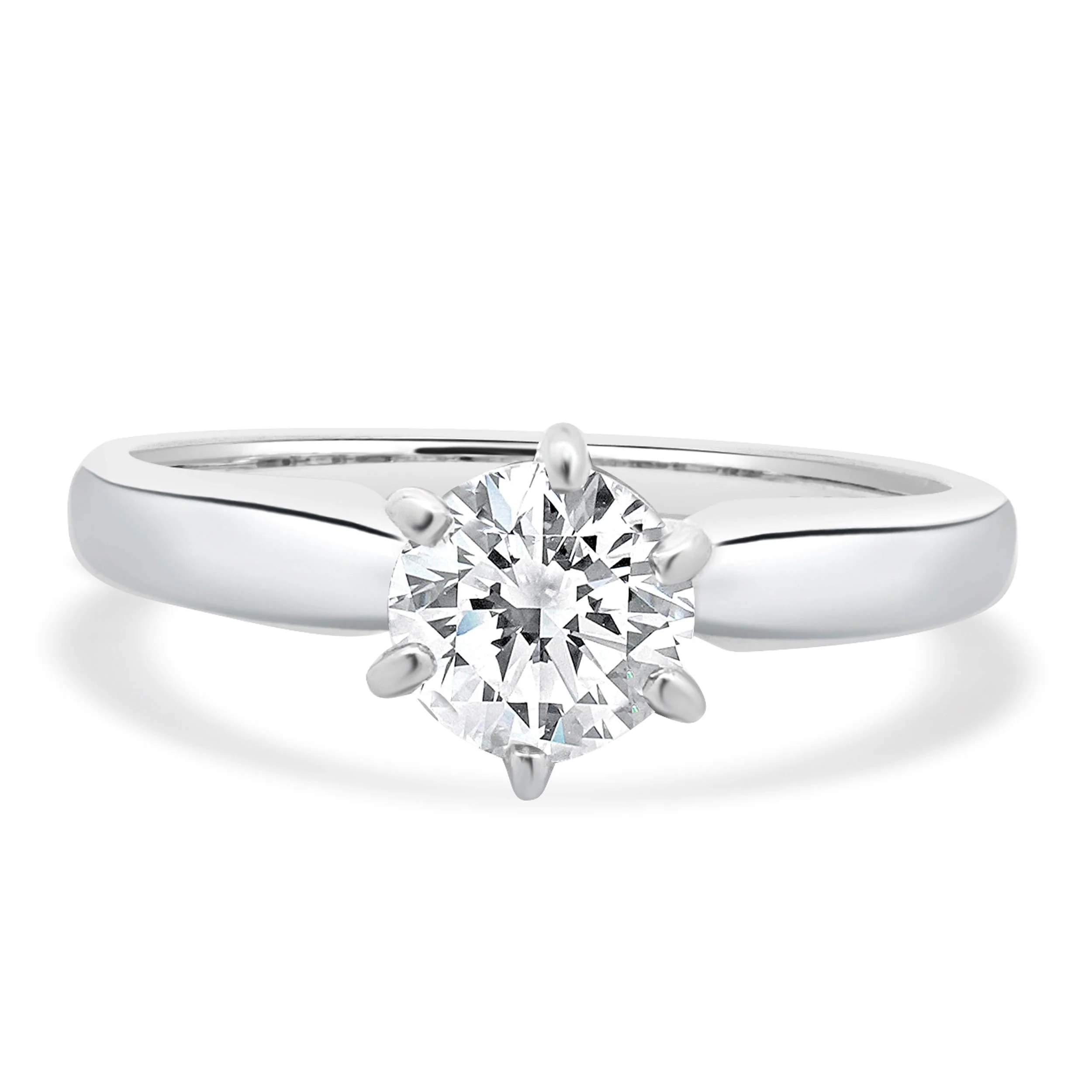 Platinum Round Brilliant Cut Diamond Engagement Ring
