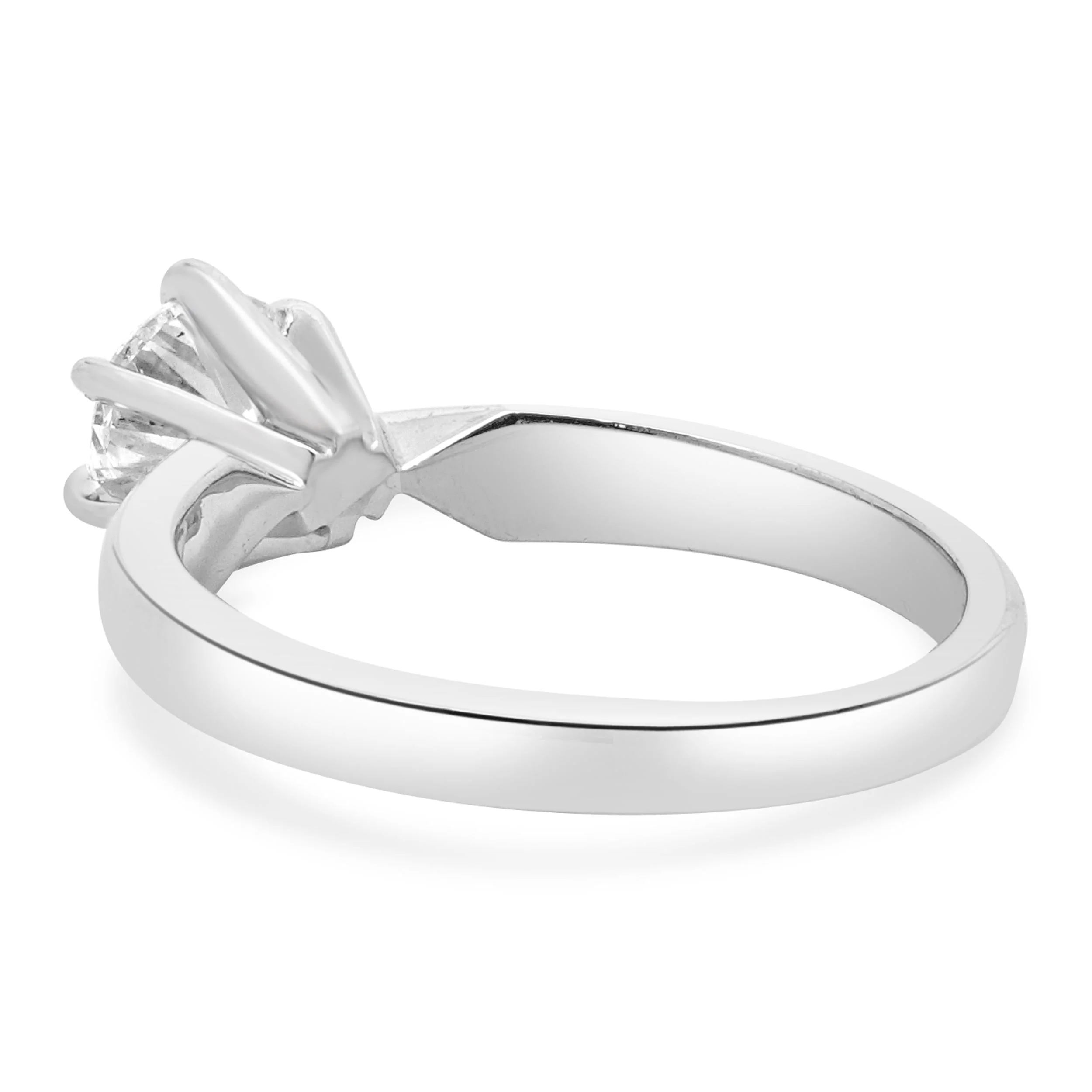 Platinum Round Brilliant Cut Diamond Engagement Ring - Image 4
