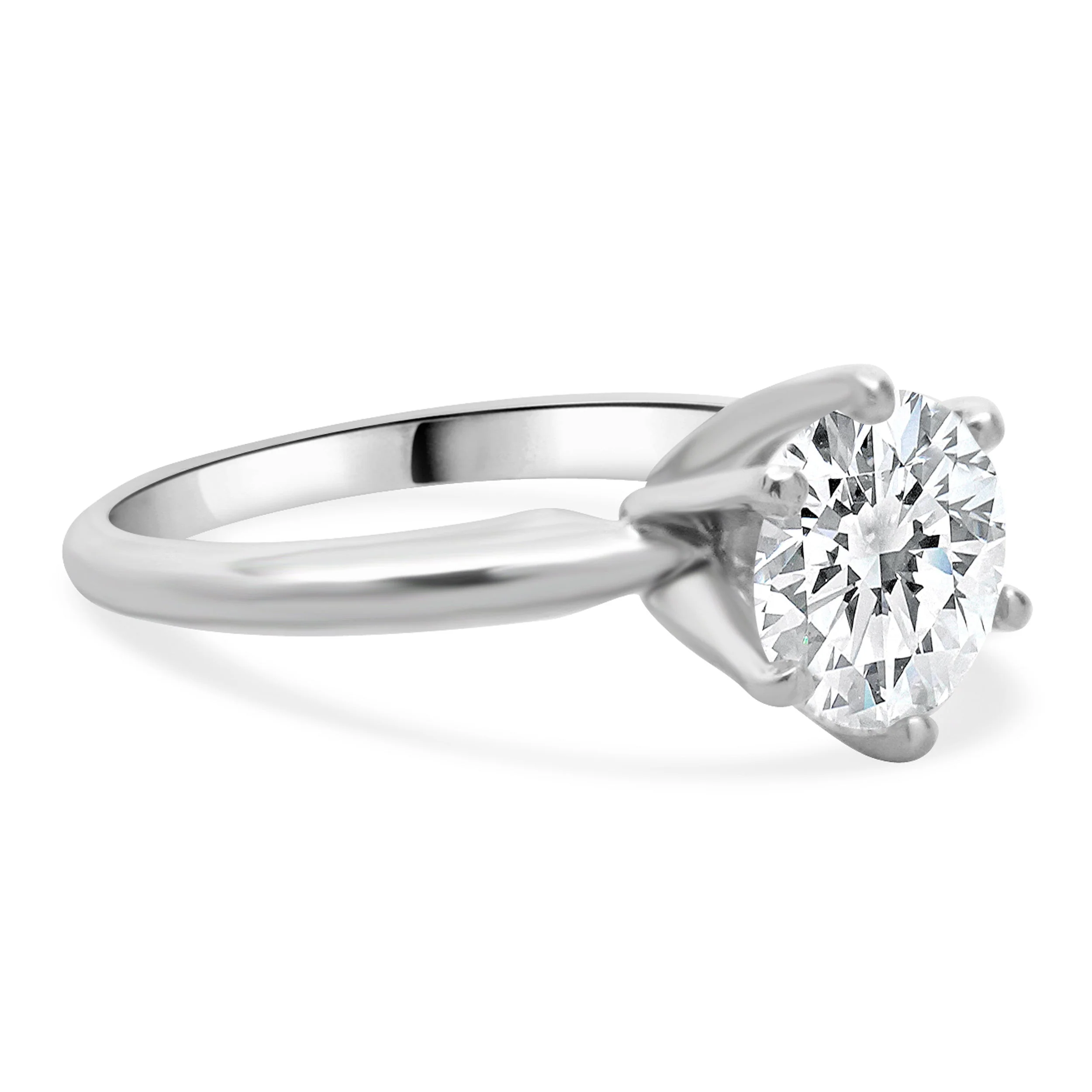 Platinum Round Diamond Engagement Ring - Image 4