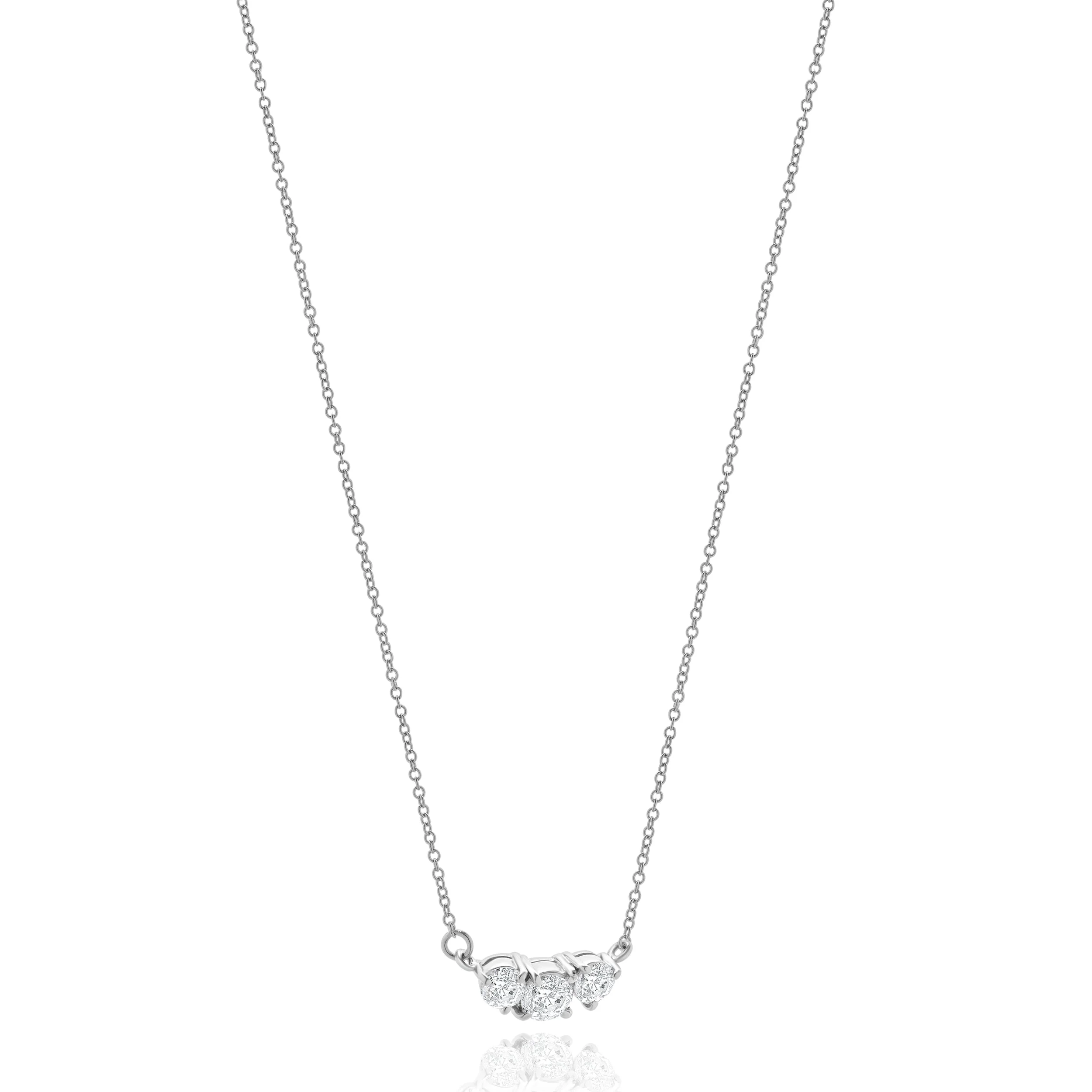 Platinum Three Diamond Necklace