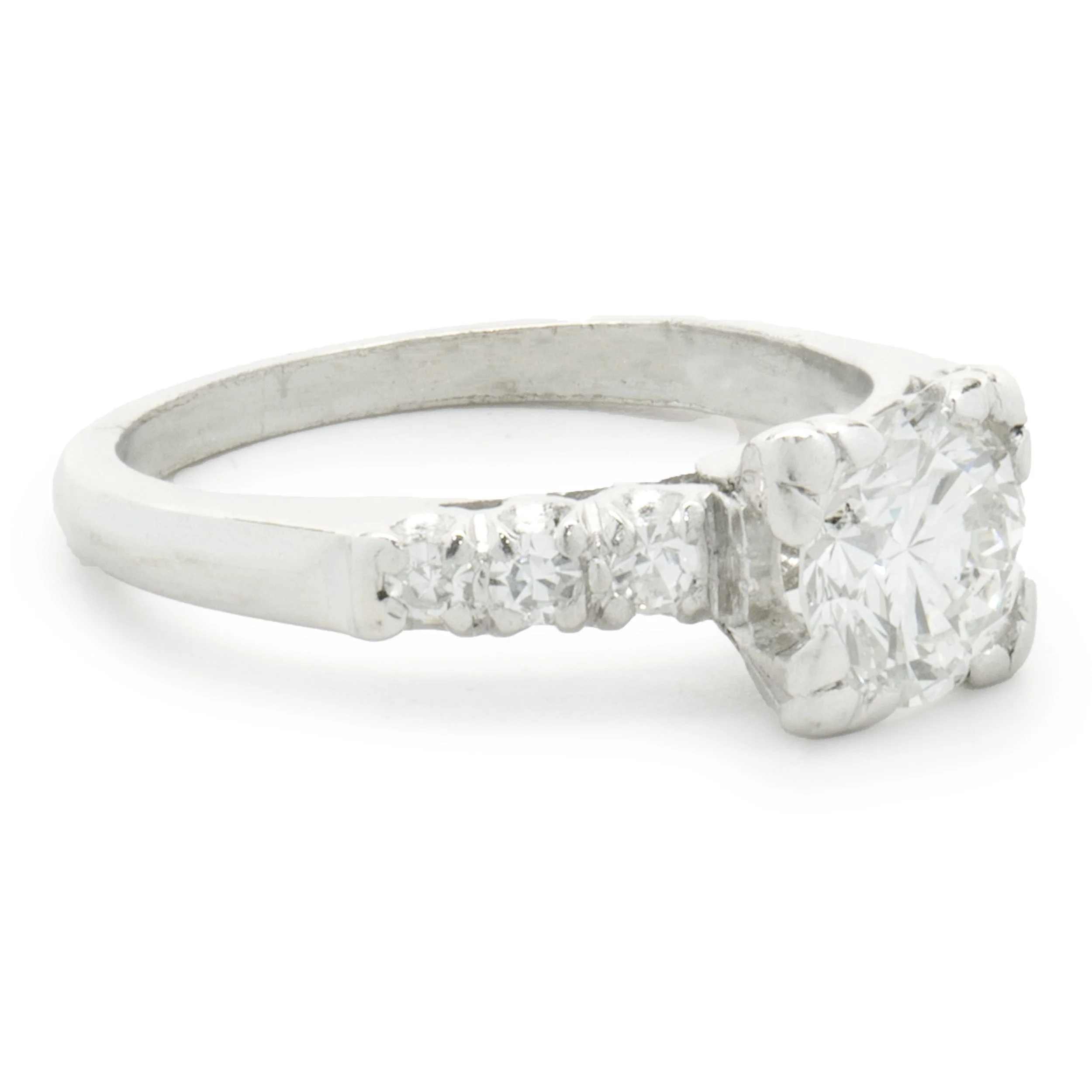 Platinum Vintage Art Deco Diamond Engagement Ring - Image 4
