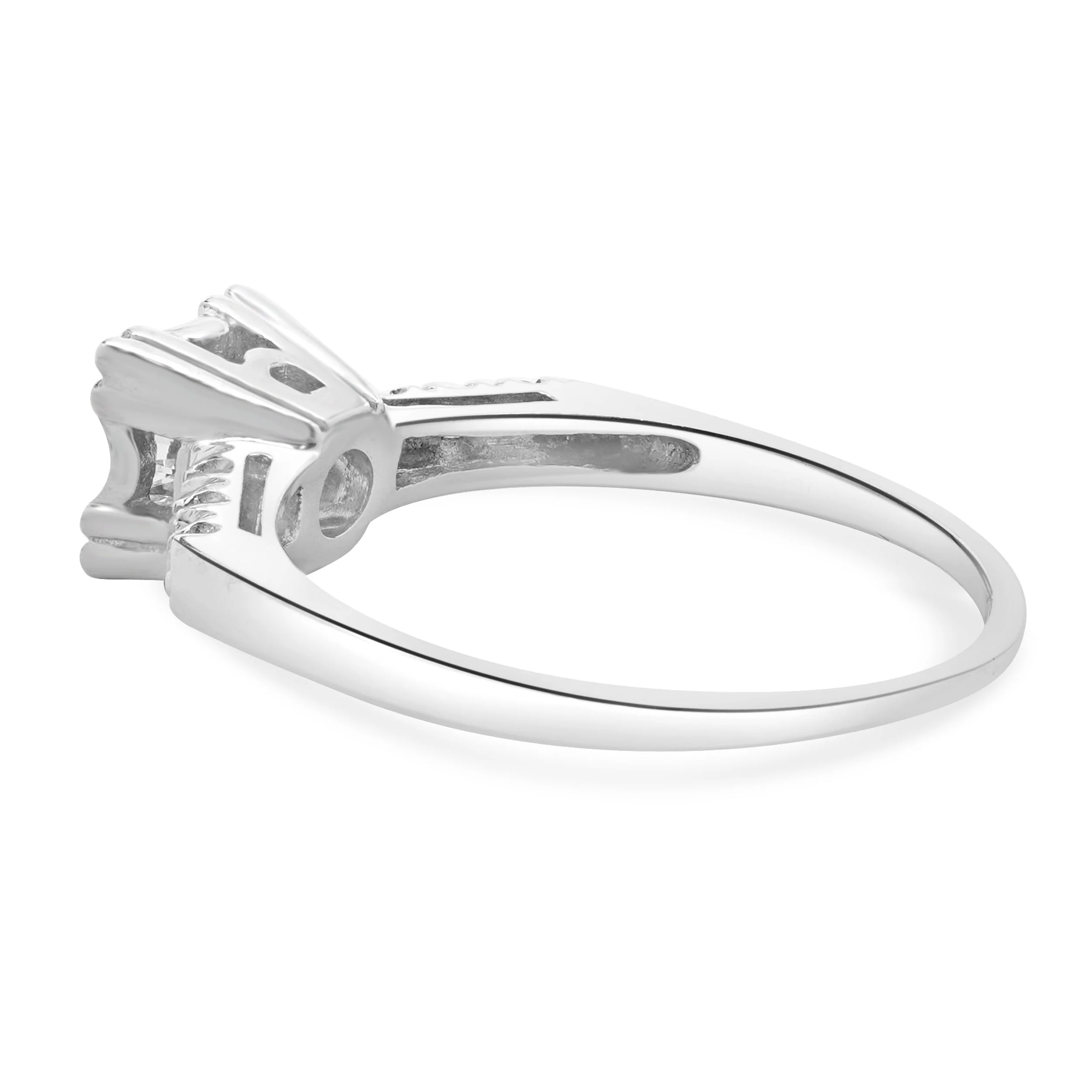 Platinum Vintage Round Brilliant Cut Diamond Engagement Ring - Image 3