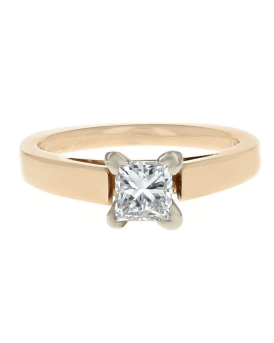 Princess Cut Diamond Solitaire Engagement Ring in Yellow Gold - Image 2