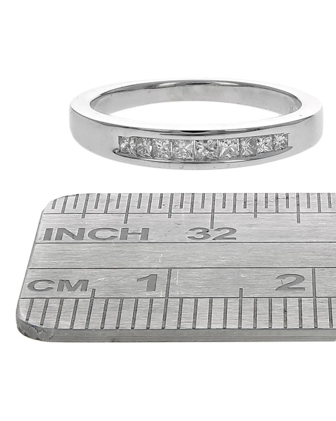 Princess Cut Diamond Wedding Band in White Gold - Image 3