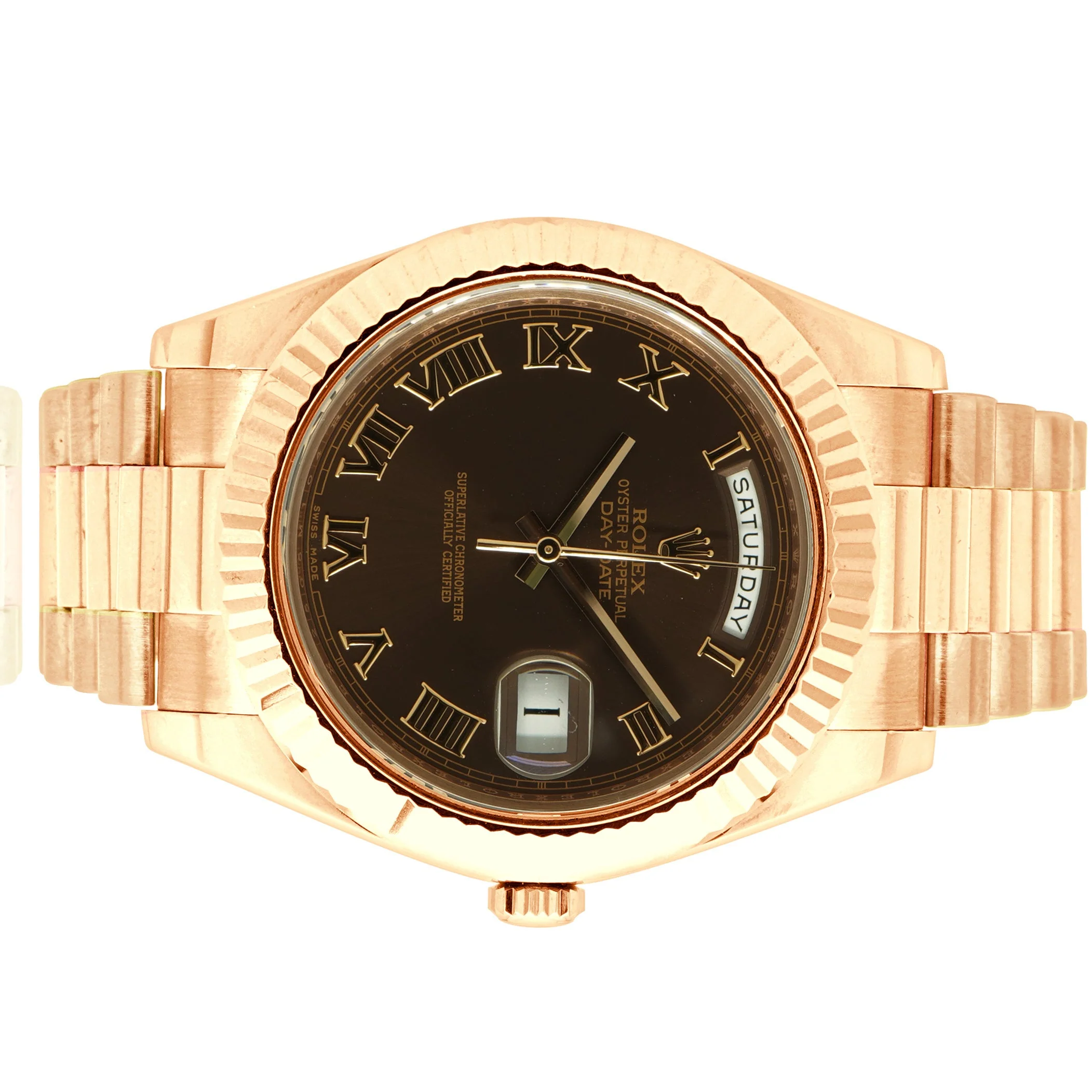 Rolex 18 Karat Rose Gold Day-Date President II 41mm Brown Dial - Image 2