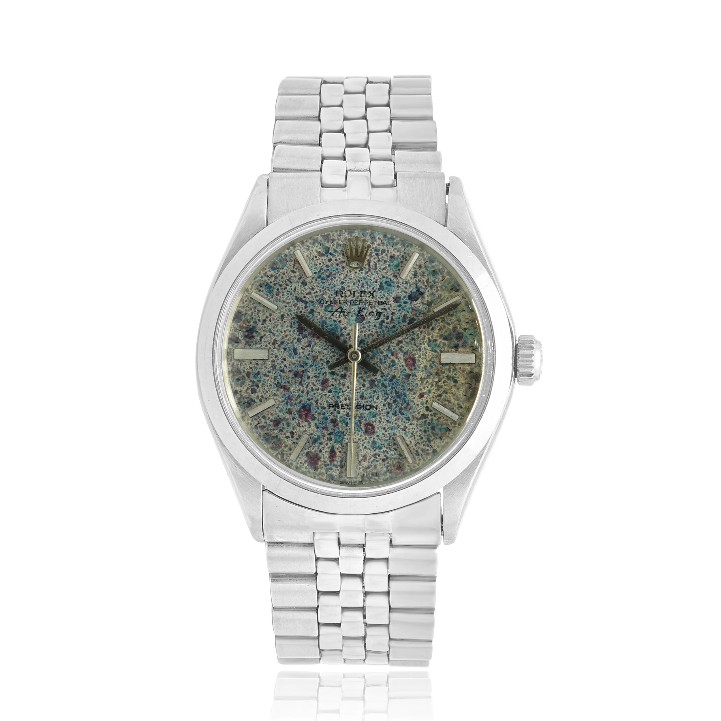 Rolex Stainless Steel Airking 34mm Tropical Dial