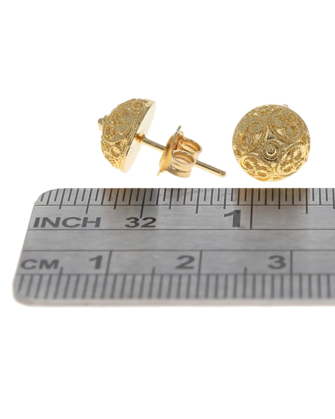 Rope Accent Dome Stud Earrings - Image 3