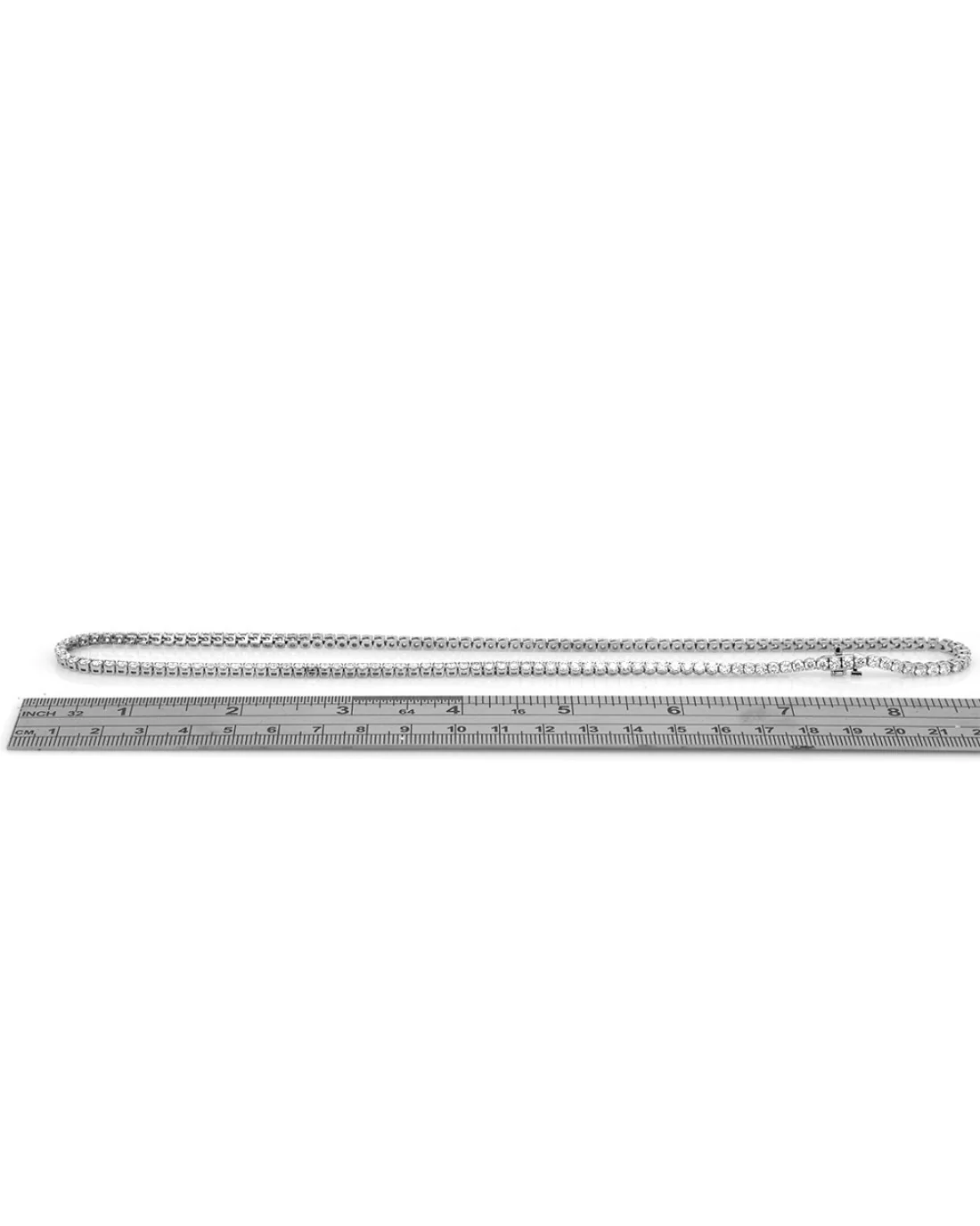 Round Brilliant Cut Diamond Inline Necklace in 18KW by Tennis Connection - Image 3