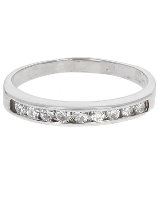 Round Diamond Band in White Gold - Image 2
